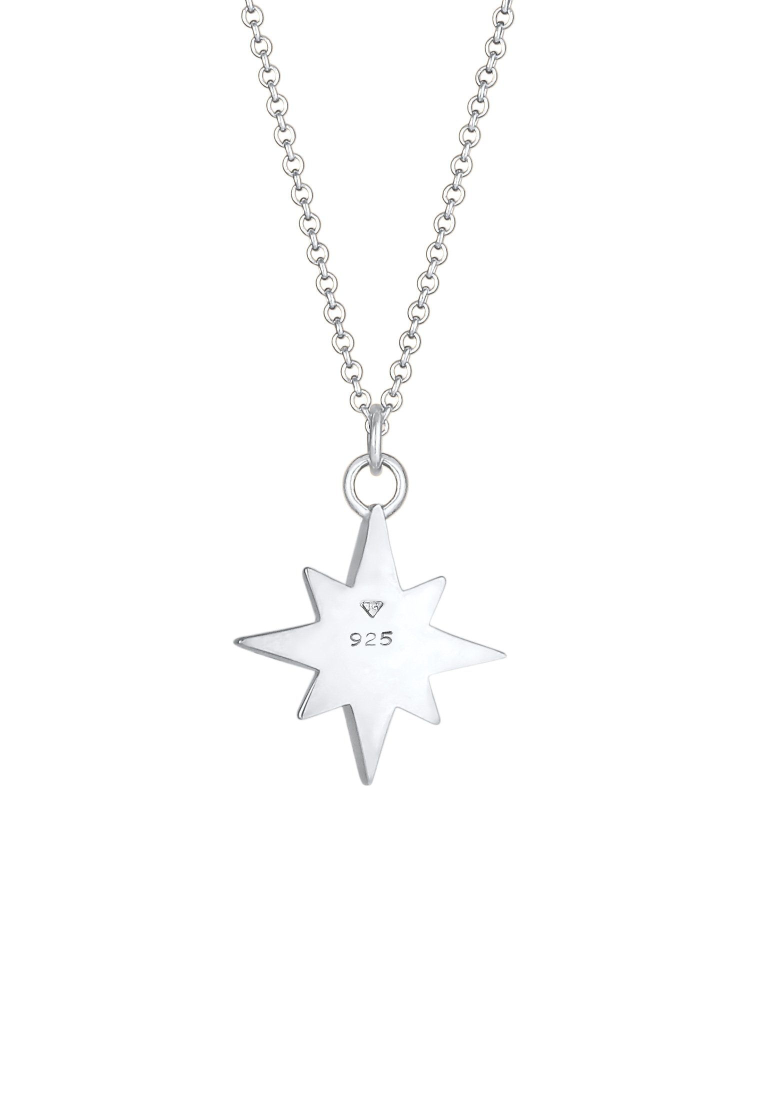 Silber, Kristalle Astro mit Kette 925 Nenalina Anhänger Stern Astro