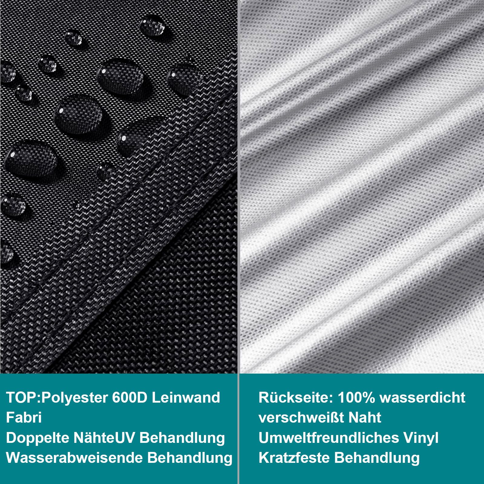 Jibenhome Gartenmöbel-Schutzhülle Wasserdicht Gartentisch Abdeckplane Schwerlast 600D Oxford Gewebe, Winddicht Anti-UV, Schutzhülle für Balkonmöbel Möbelsets Lounge