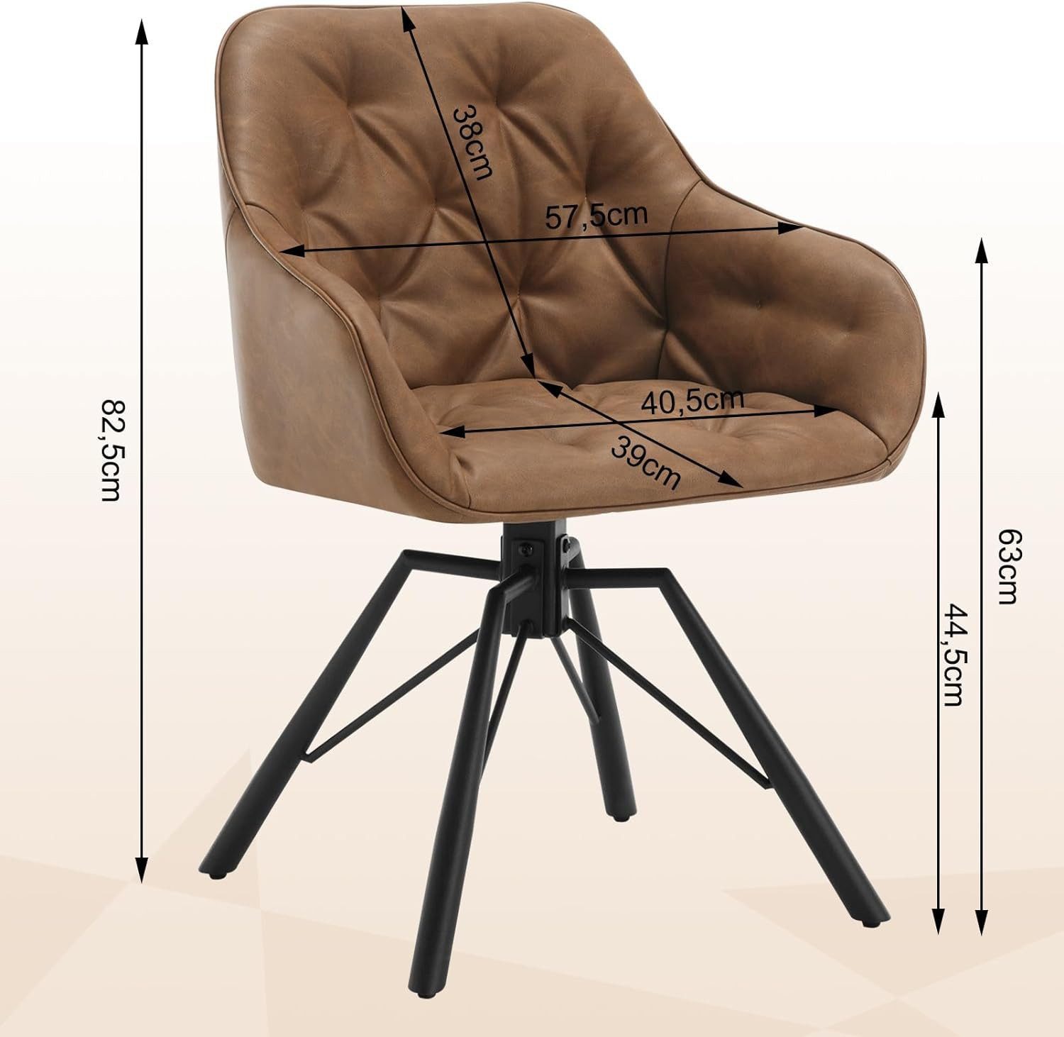 Woltu 4-Fußstuhl (4 St), drehbar, Esszimmerstuhl für Esszimmer Küche Wohnzimmer