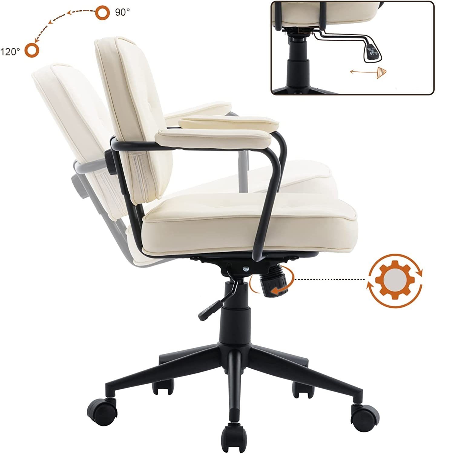 CHAIRS Ledbezug höhenverstellbar Weiß Bürostuhl Schreibtischstuhl WAHSON OFFICE