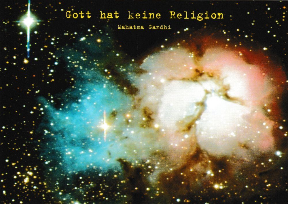 Religion hat keine "Gott Postkarte Gandhi)" (Mahatma