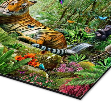 Posterlounge Alu-Dibond-Druck Adrian Chesterman, Tiger im Dschungel, Kindergarten Kindermotive