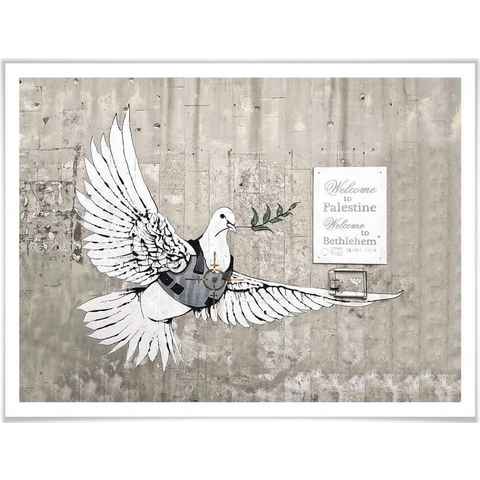 Wall-Art Poster Graffiti Bilder Die Friedenstaube, Vögel (1 St), Poster ohne Bilderrahmen