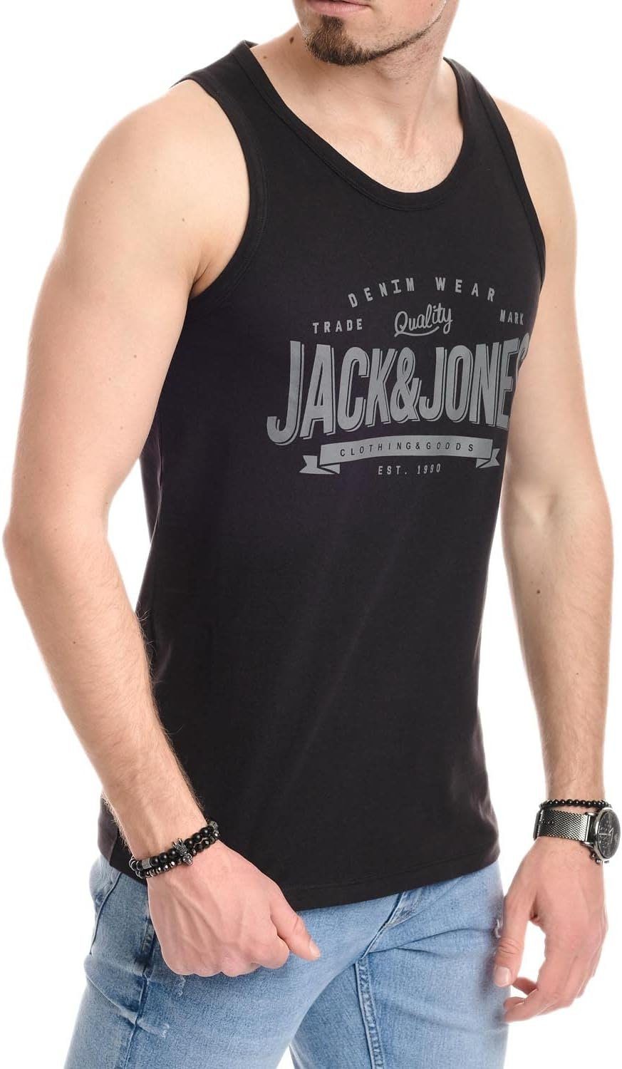 Jack & Jones Tanktop Bedrucktes Shirt aus Baumwolle (2er-Pack) mit Print