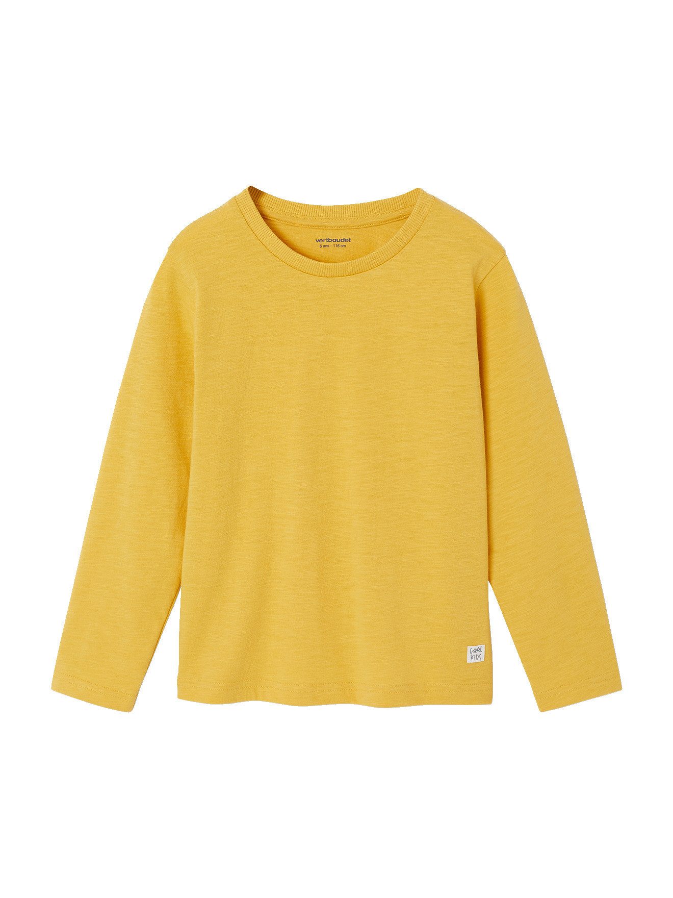 vertbaudet Langarmshirt Jungen Langarmshirt BASIC Zierlabel am Saum