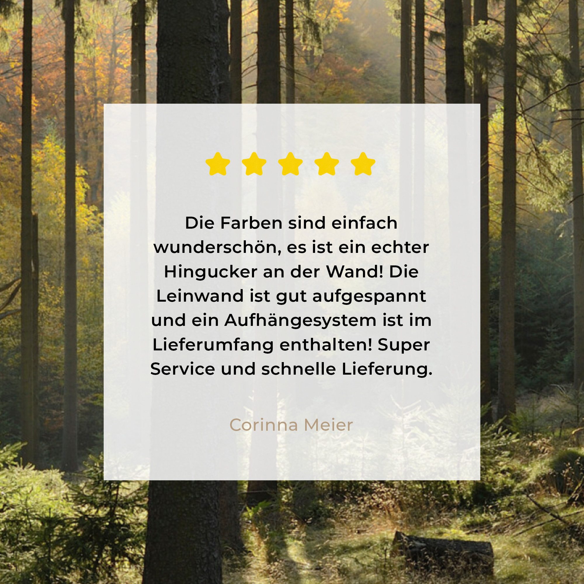 OneMillionCanvasses® Leinwandbild Wald - Sommer - Sonne, Fotodruck (1 St), Wandbild, Deko Schlafzimmer Wohnzimmer Flur 20x20 cm – Bild 5 von 5