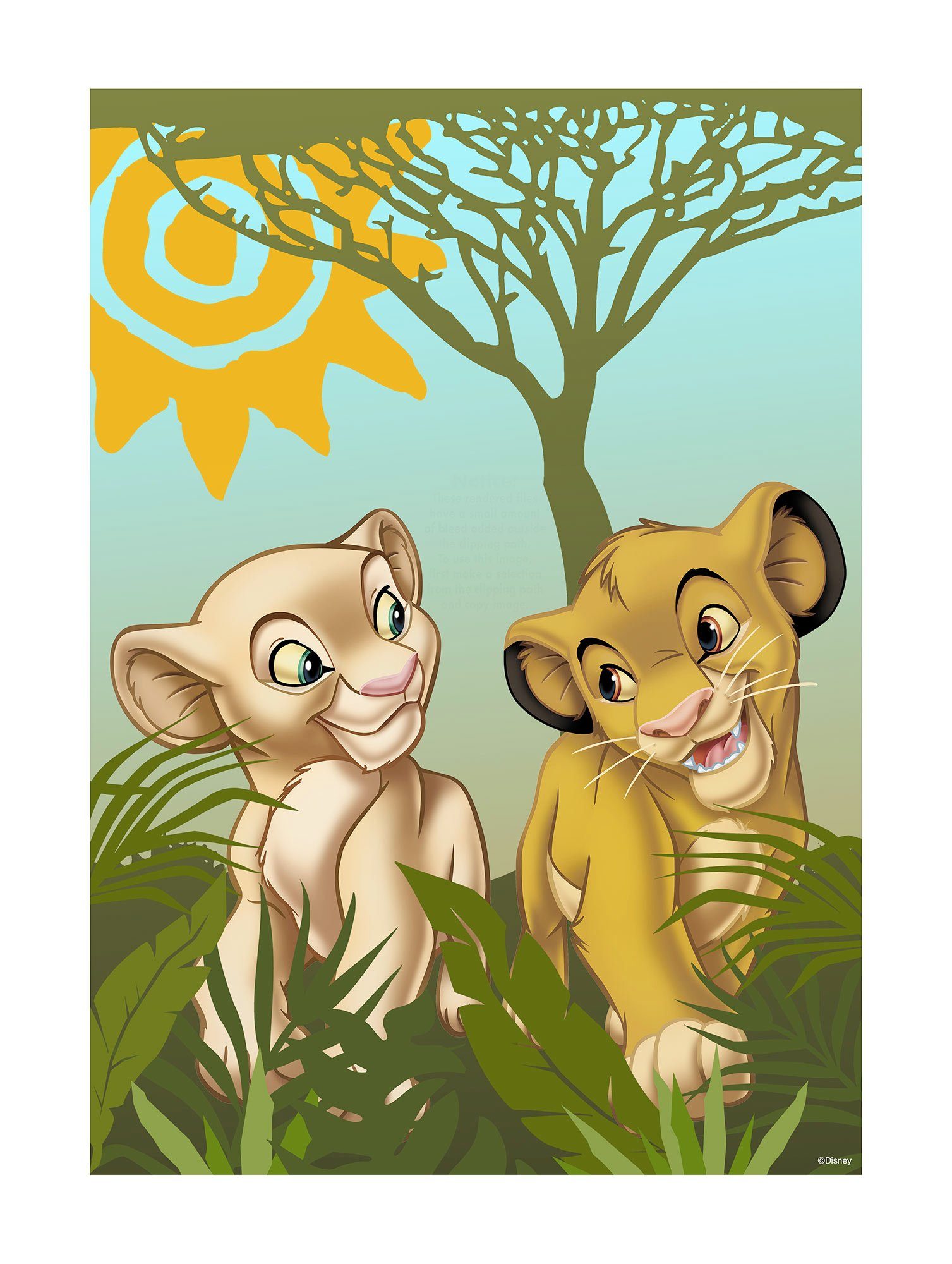 Komar Poster Lion King Urembo Meadows, (1 St), Kinderzimmer, Schlafzimmer,  Wohnzimmer