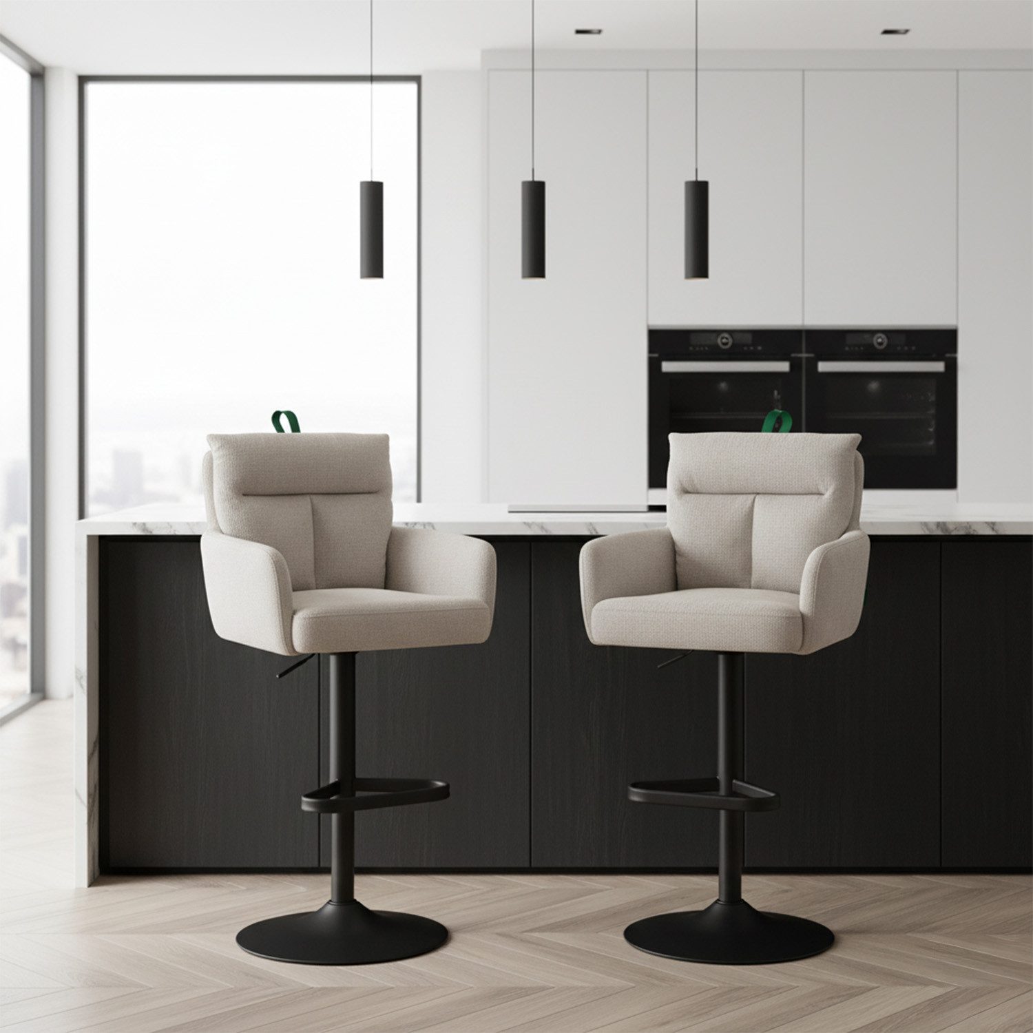 DUBI Möbel Barhocker Leo, Matt-Schwarz, 360° drehbar, höhenverstellbar im 2 günstig online kaufen