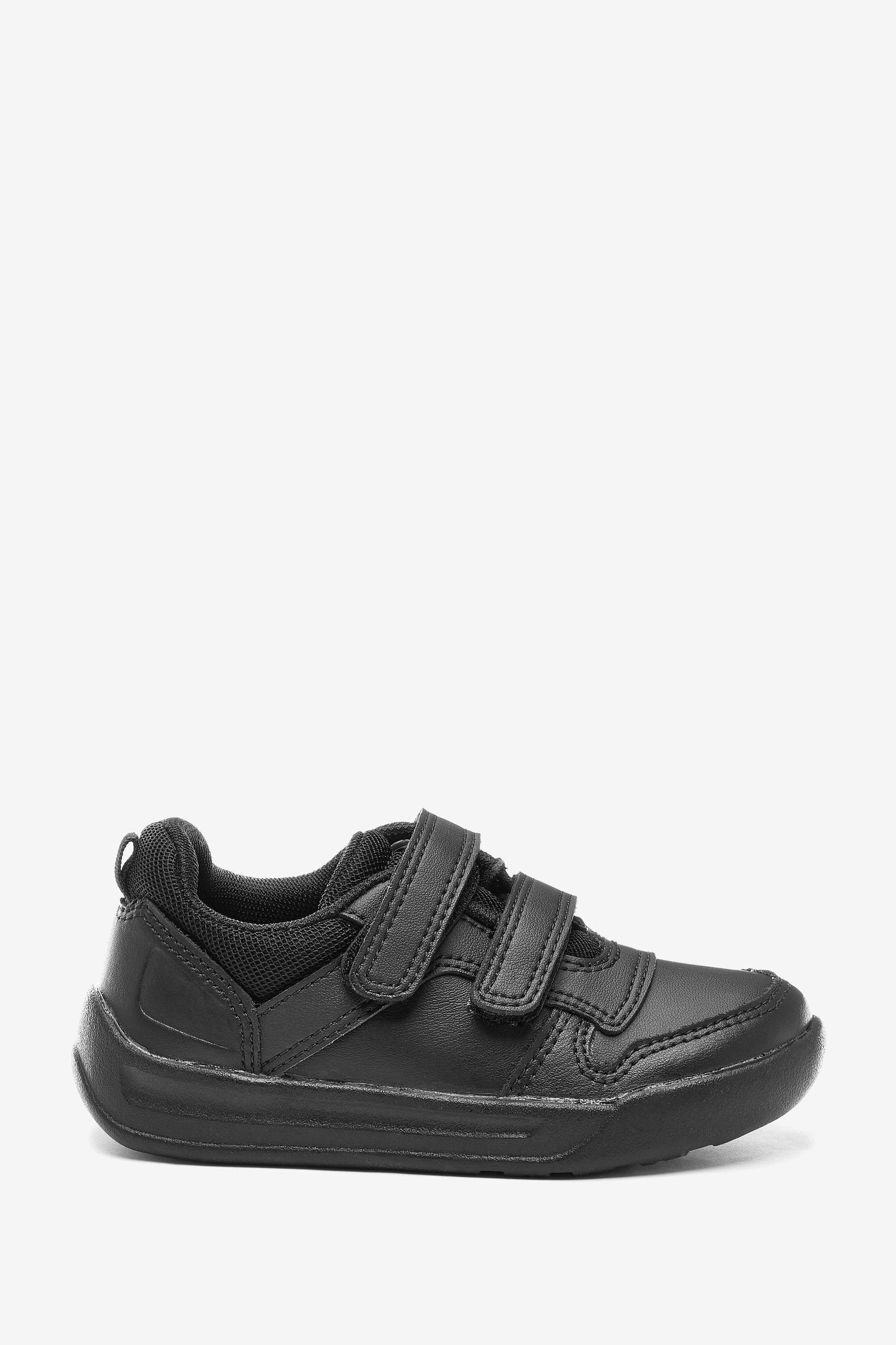 Next Schul-Turnschuhe aus Leder - Extraweit Sneaker (1-tlg) Black Strap Touch Fasten