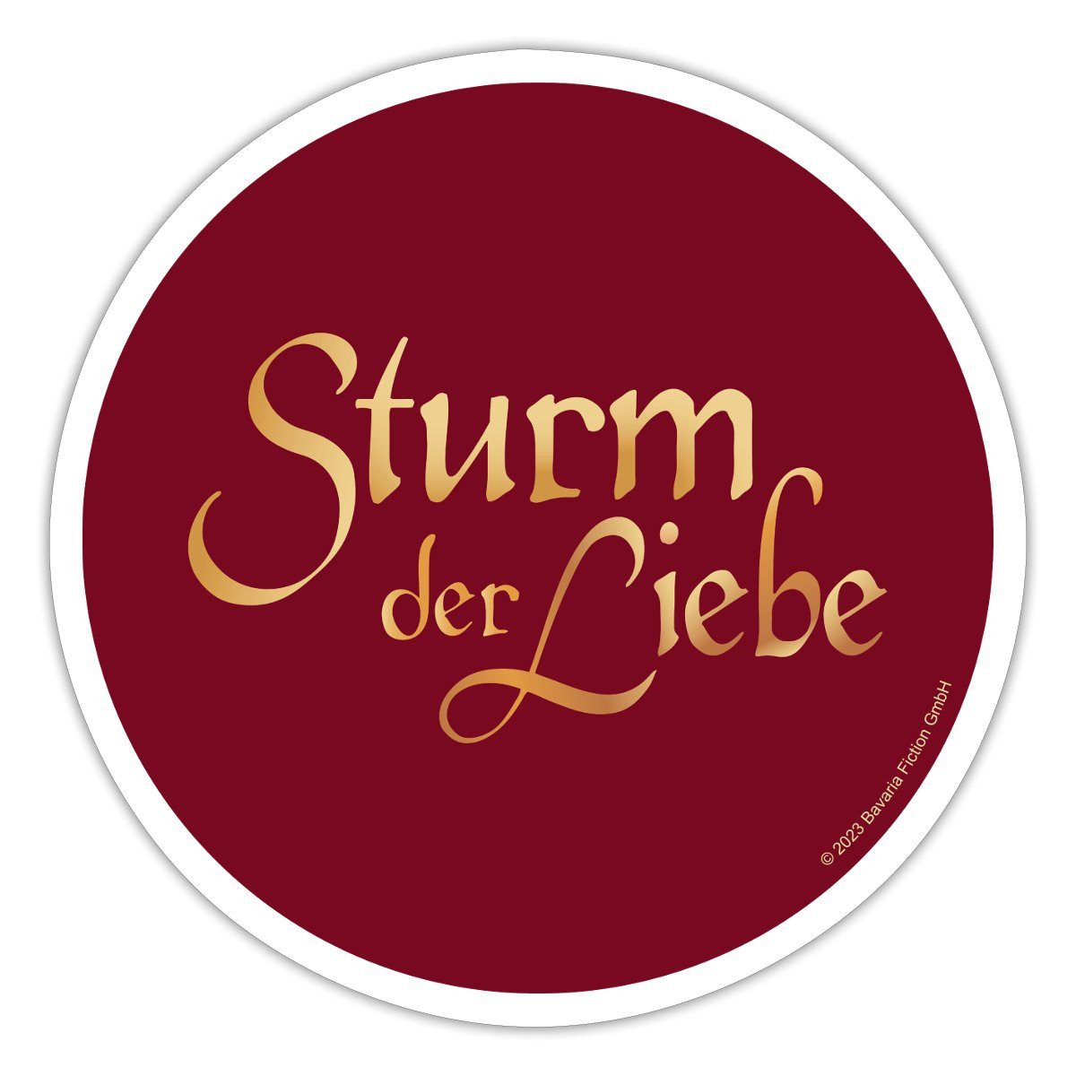Spreadshirt Aufkleber Sturm Der Liebe Schriftzug Logo Gold Textur Sticker Aufkleber