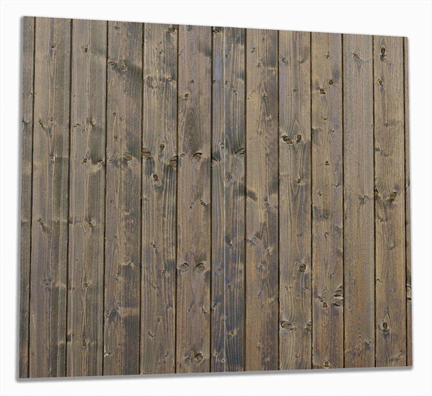 Wallario Herd-Abdeckplatte Holzpaneelen in grau braun - Holzmuster mit Maserung, ESG-Sicherheitsglas, (Glasplatte, 2 tlg., inkl. 5mm Noppen), verschiedene Größen