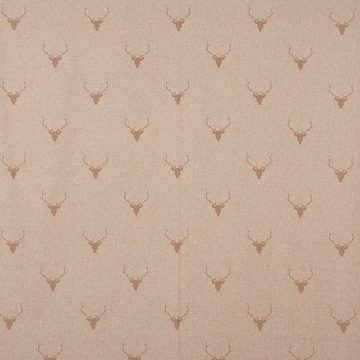 SCHÖNER LEBEN. Dekokissen SCHÖNER LEBEN. Kissenhülle Jacquard Hirschkopf Geweih beige hellbraun