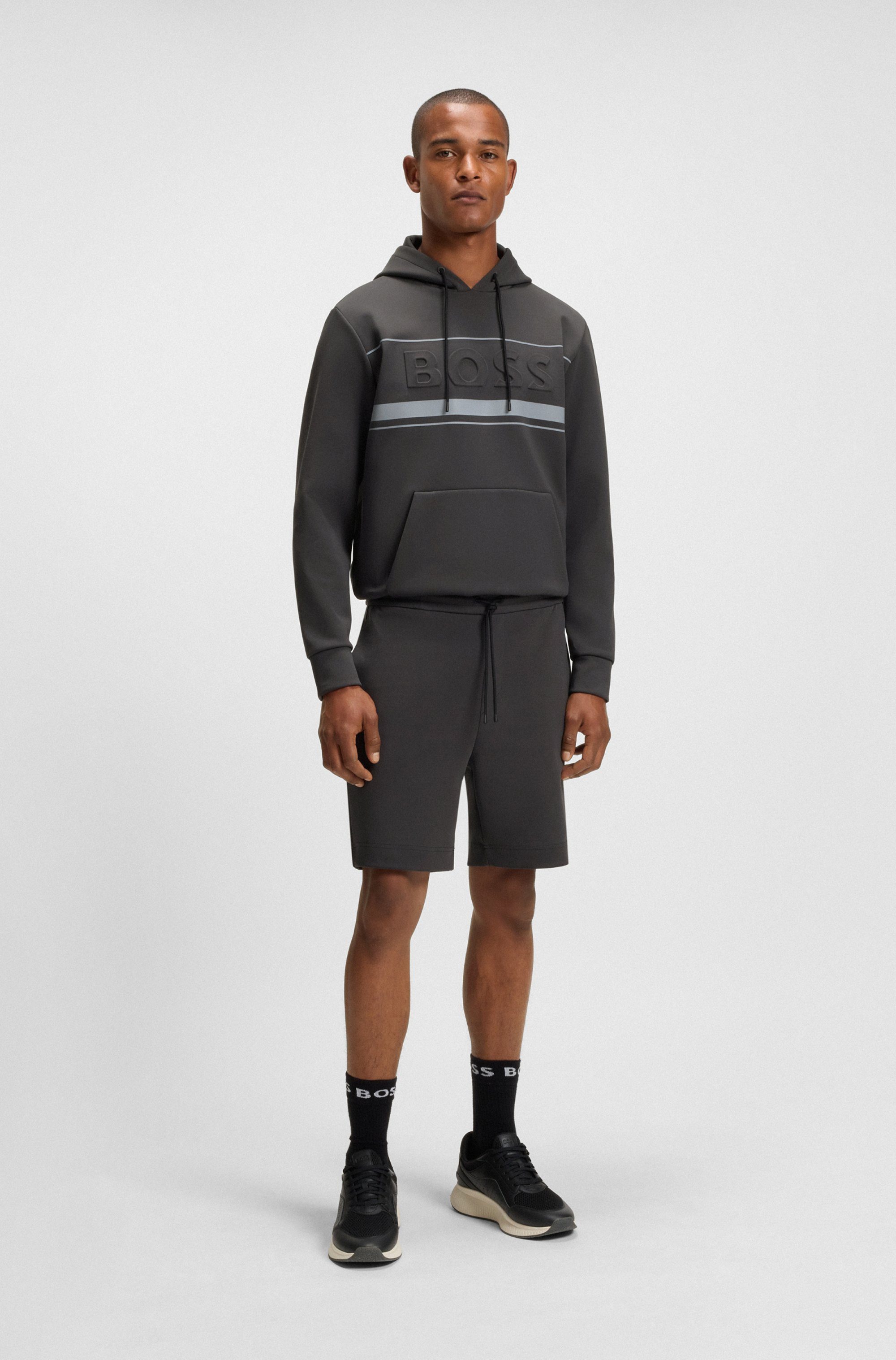 BOSS GREEN Sweatshorts Shorts Zone mit Streifendetails Sweatpants Freizeithose