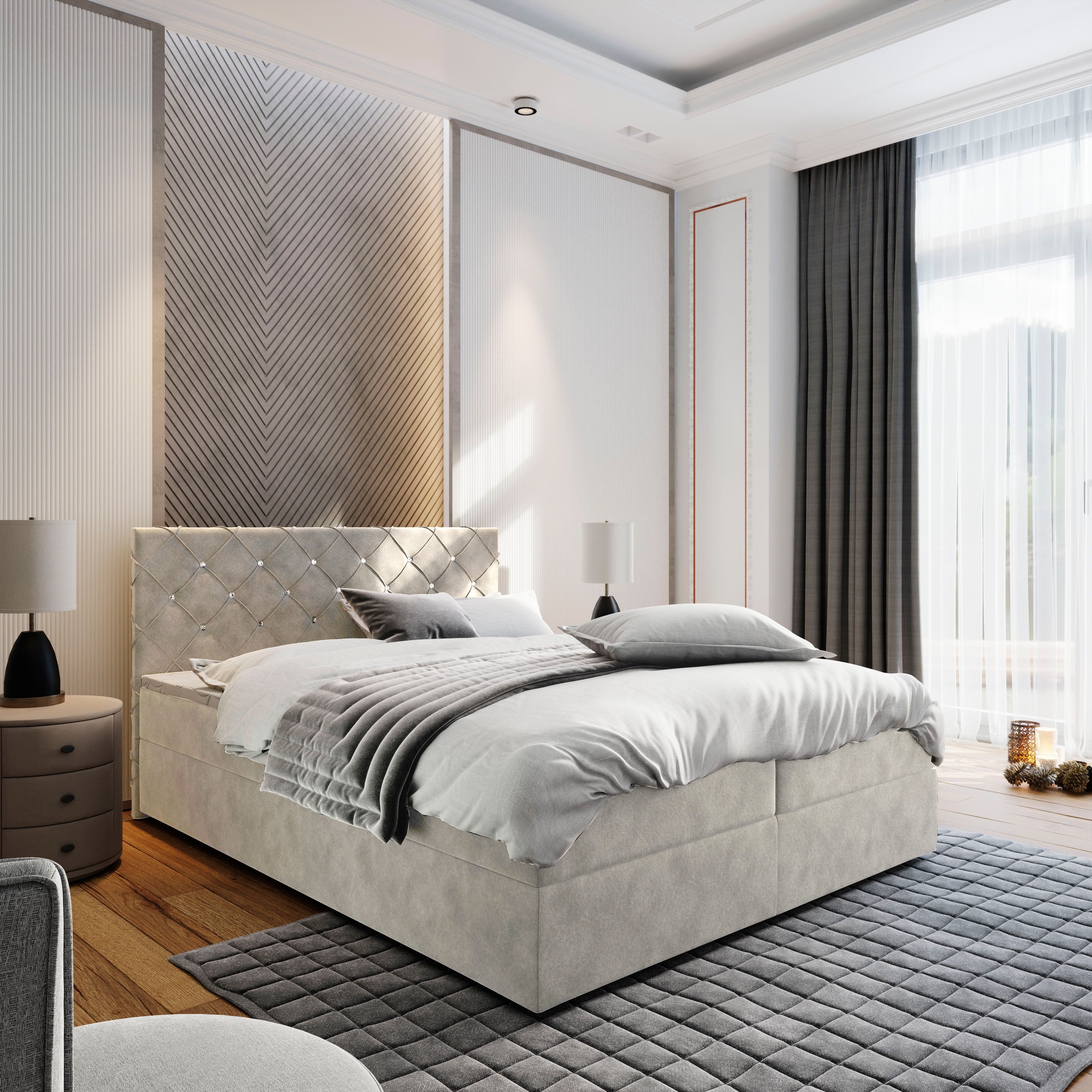 Masseno Boxbett RIVA 160x200 cm mit Bonell Matratze und Topper günstig online kaufen