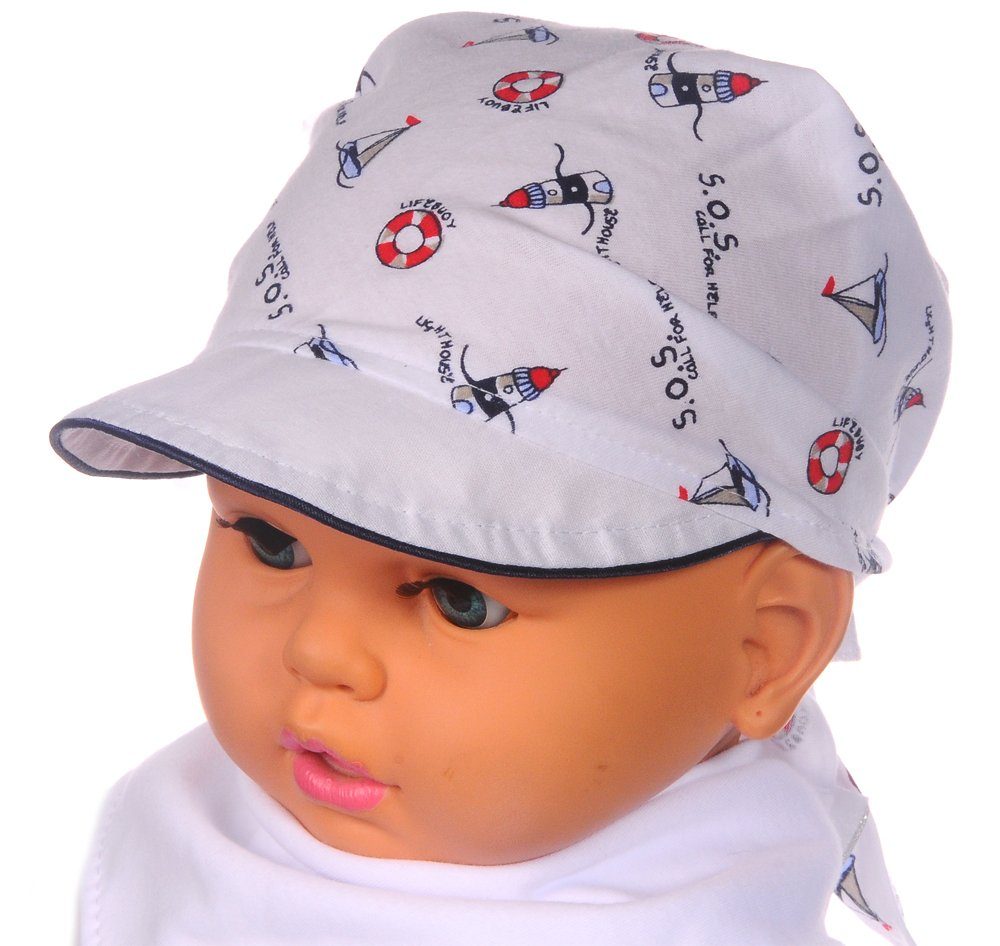 La Bortini Kopftuch Kopftuch Baby Kinder Bandana zum Binden Tuch mit Schirm Schirmmütze