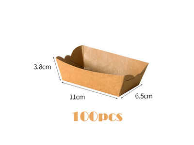 FIDDY Einwegteller 100 Stück faltbare Pappschalen, Papier-Snackboxen, Essenstabletts, (100 St)