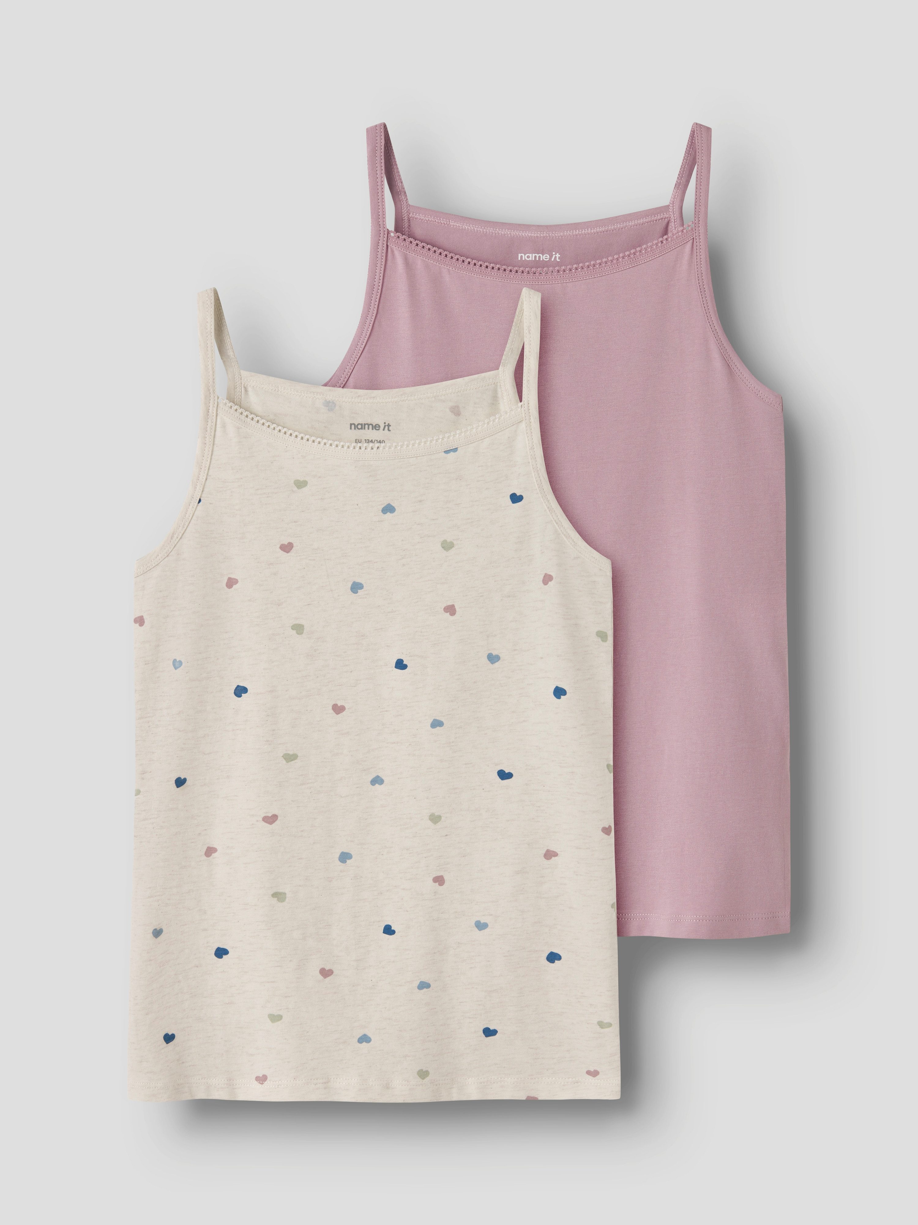 Name It Unterhemd NKFSTRAP TOP 2P PEYOTE HEARTS NOOS (Packung, 2-St)