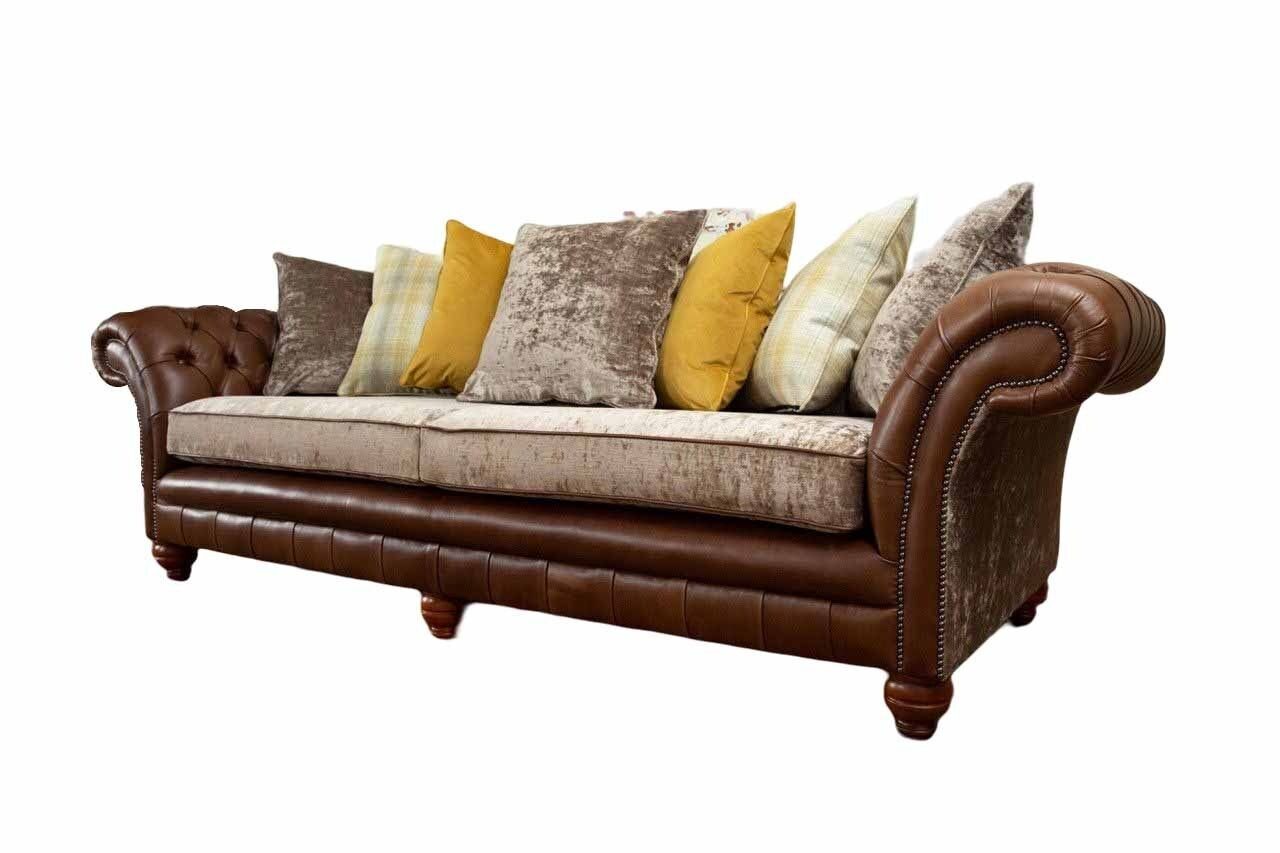 Sitzer Braunes Polster JVmoebel Klassisch, Sofa Couch Made in Design 3 Couch Textil Europe Sofa