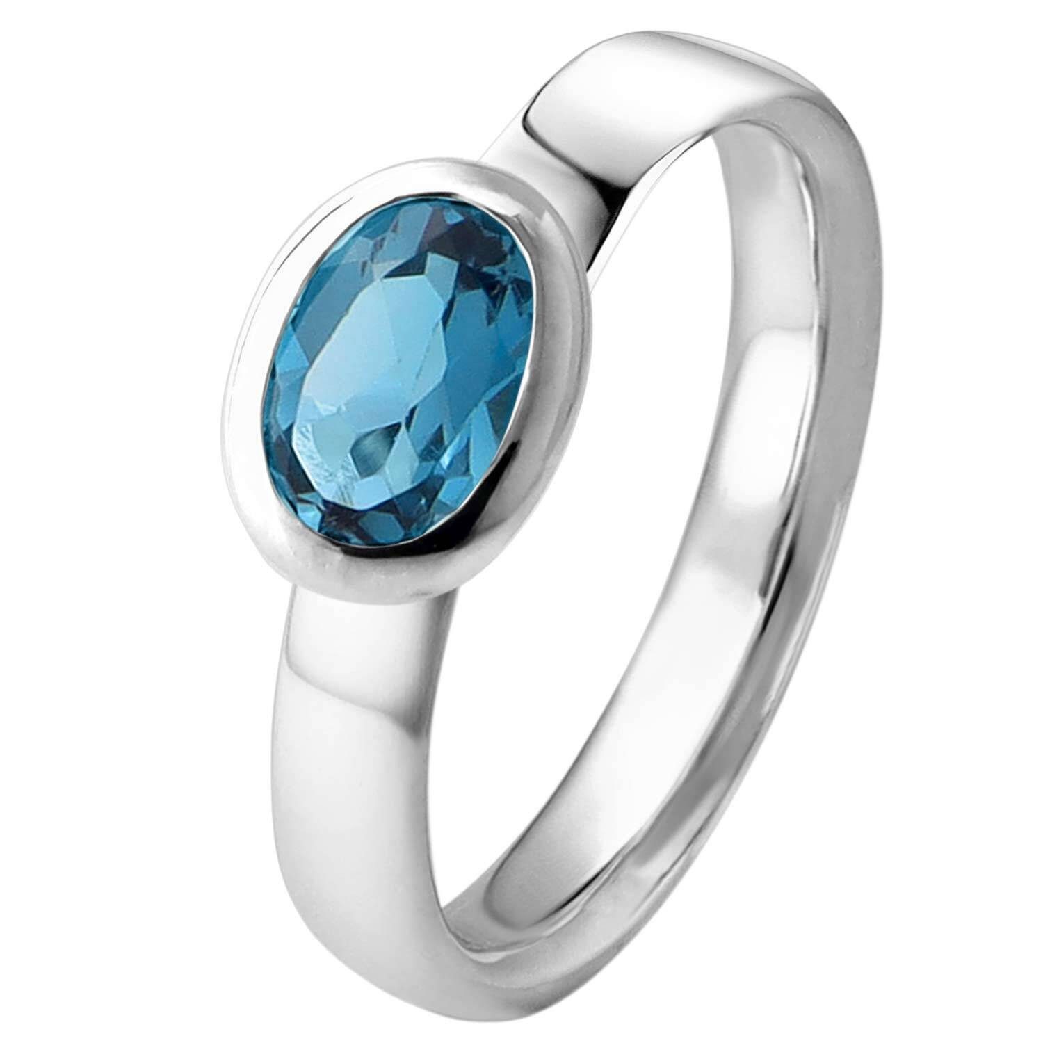 Acalee Goldring DamenWeißgold 333 / 8K Topas London Blau