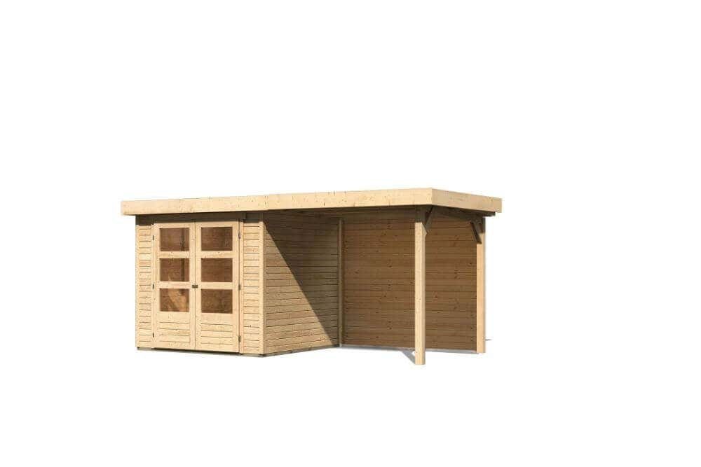 Woodfeeling BxT: Askola Anbaudach Gartenhaus (optional cm Rückw, Gartenhaus und Karibu mit 572x238 Beige Karibu