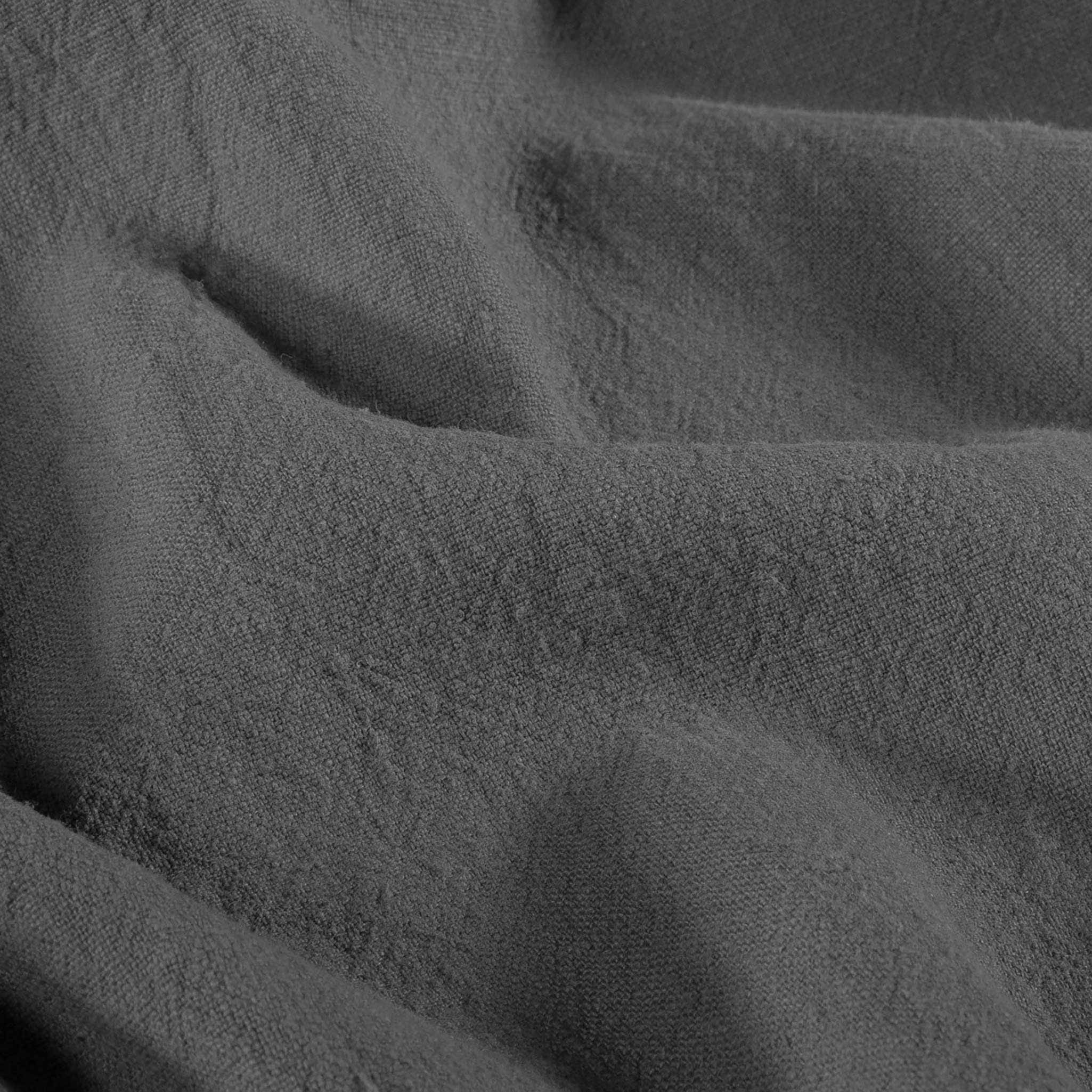 maDDma Stoff Halbleinen Stoff Meterware uni stonewashed Leinen Baumwolle Webware, 168 - dunkelgraugrau
