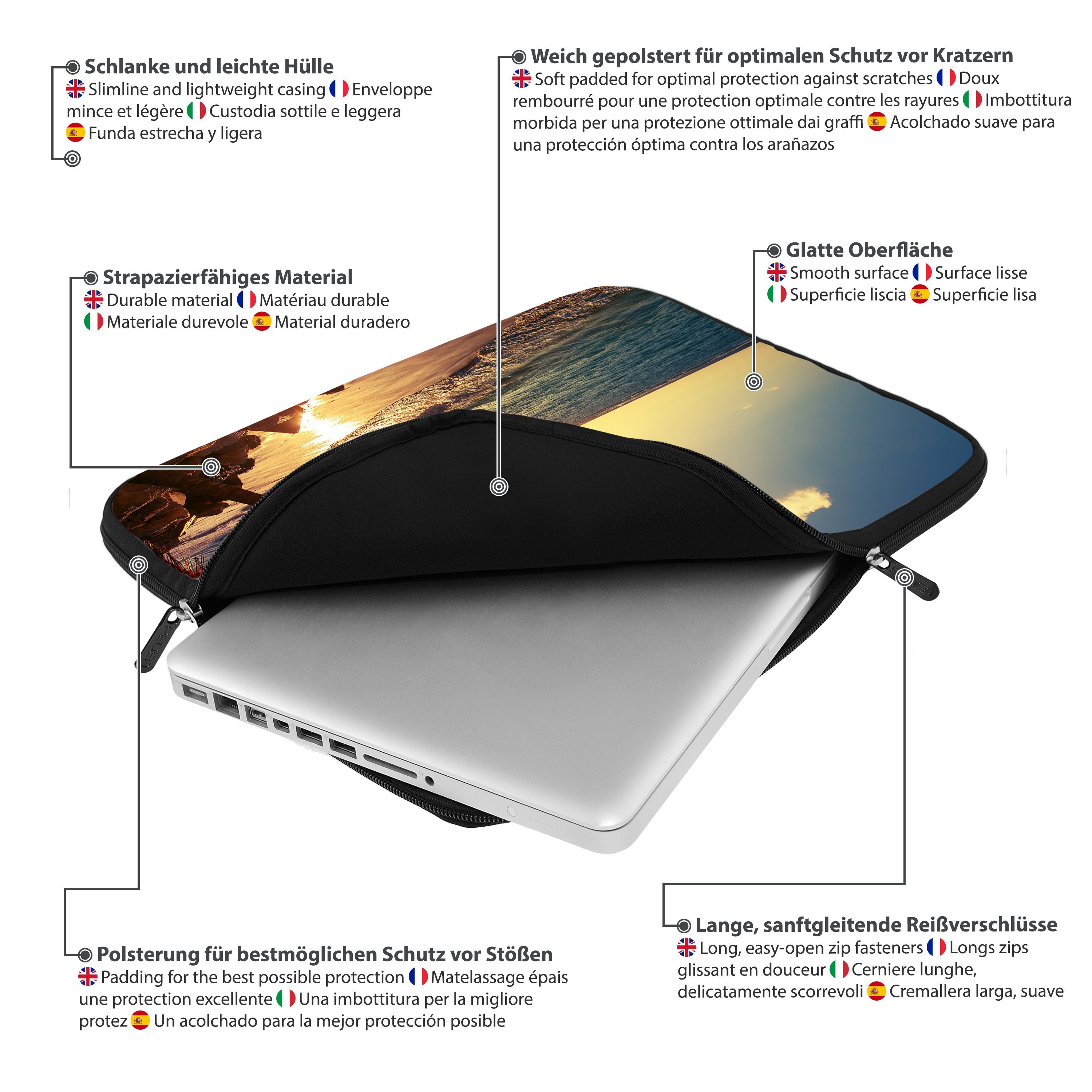 PEDEA Laptop-Hülle Design Schutzhülle mit Motiv, praktisch & kompakte Design Schutztasche mit Motiv – Bild 4 von 5