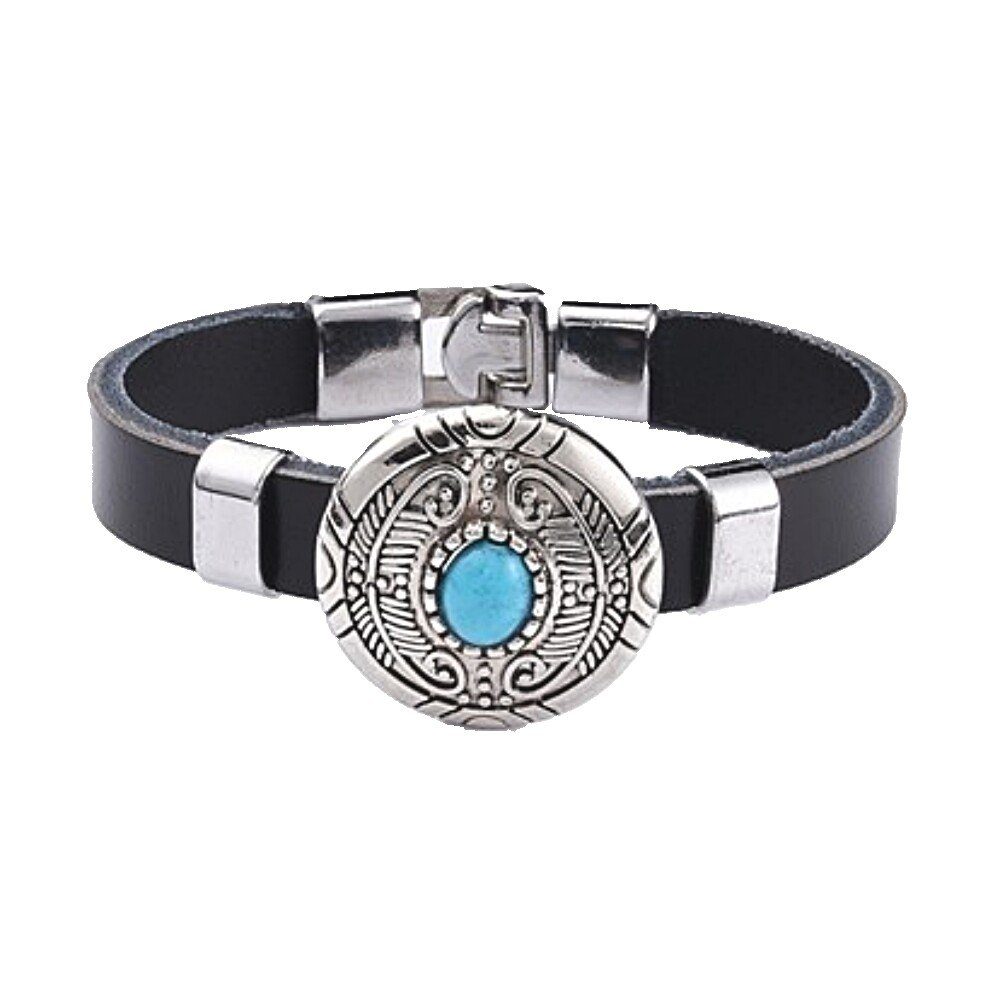 Westernlifestyle Lederarmband Armband mit türkisem Stein auf rundem Concho günstig online kaufen