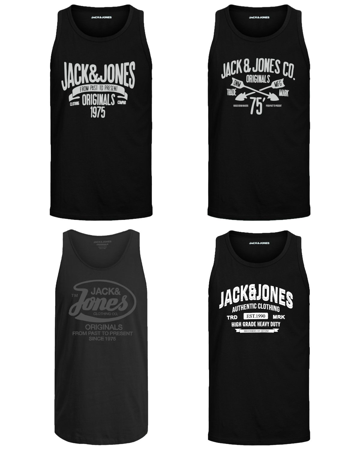 Jack & Jones Tanktop (Spar-Set, 4er-Pack) in unifarbe