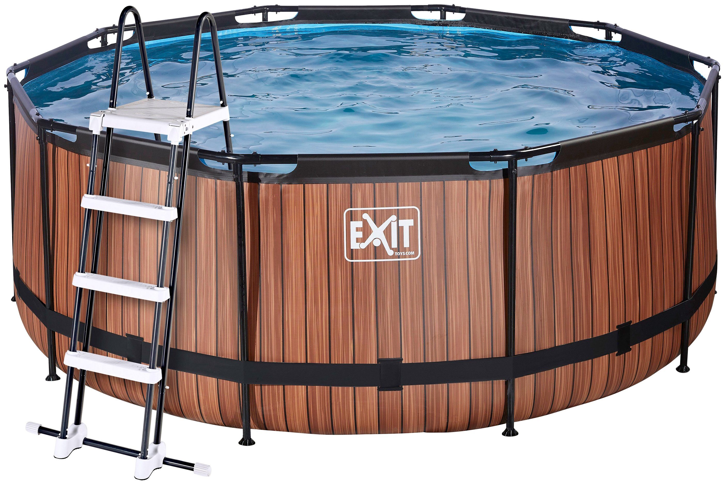 EXIT Framepool inkl. Sicherheitsleiter (Set, 3-tlg), ØxH: 360x122 cm, mit Sandfilteranlage