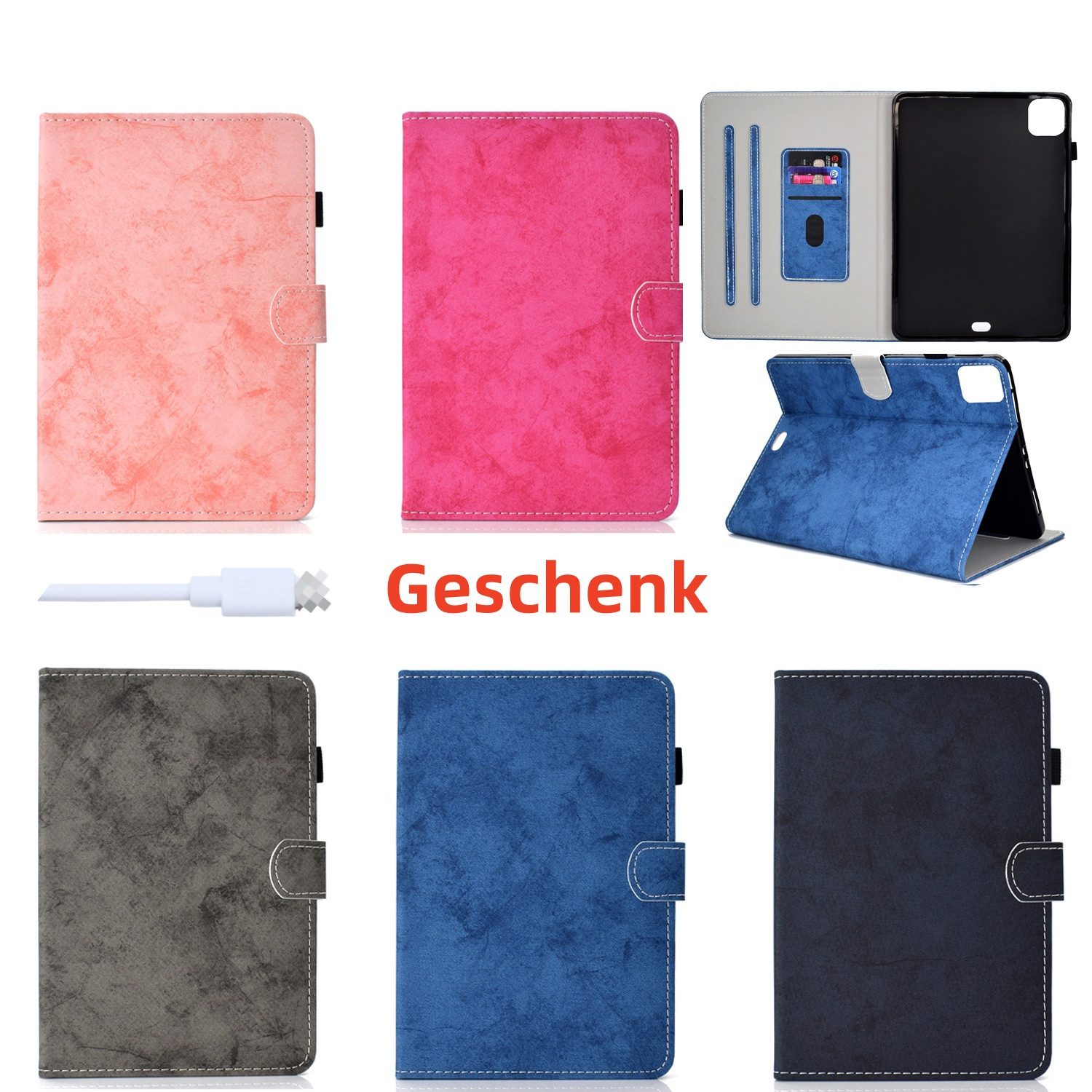 trends for living Tablet-Hülle Leder Smart Cover Hülle Case Schutz Etui Tasche Für iPad Modelle