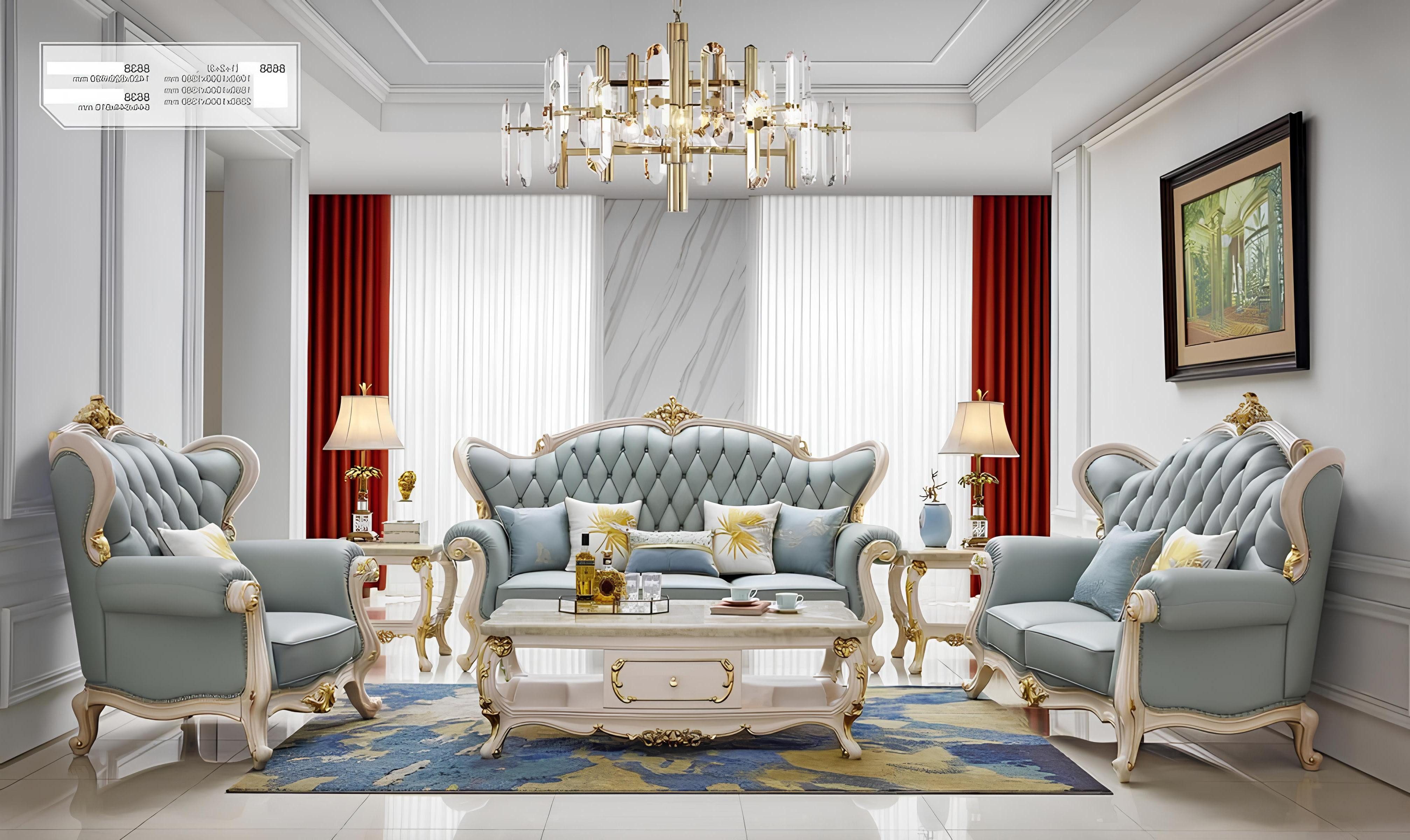 Xlmoebel Chesterfield-Sofa Chesterfield Traditionelle Sofagarnitur 3 2 1 Sitzer Sofa Couch, Hergestellt in Europa