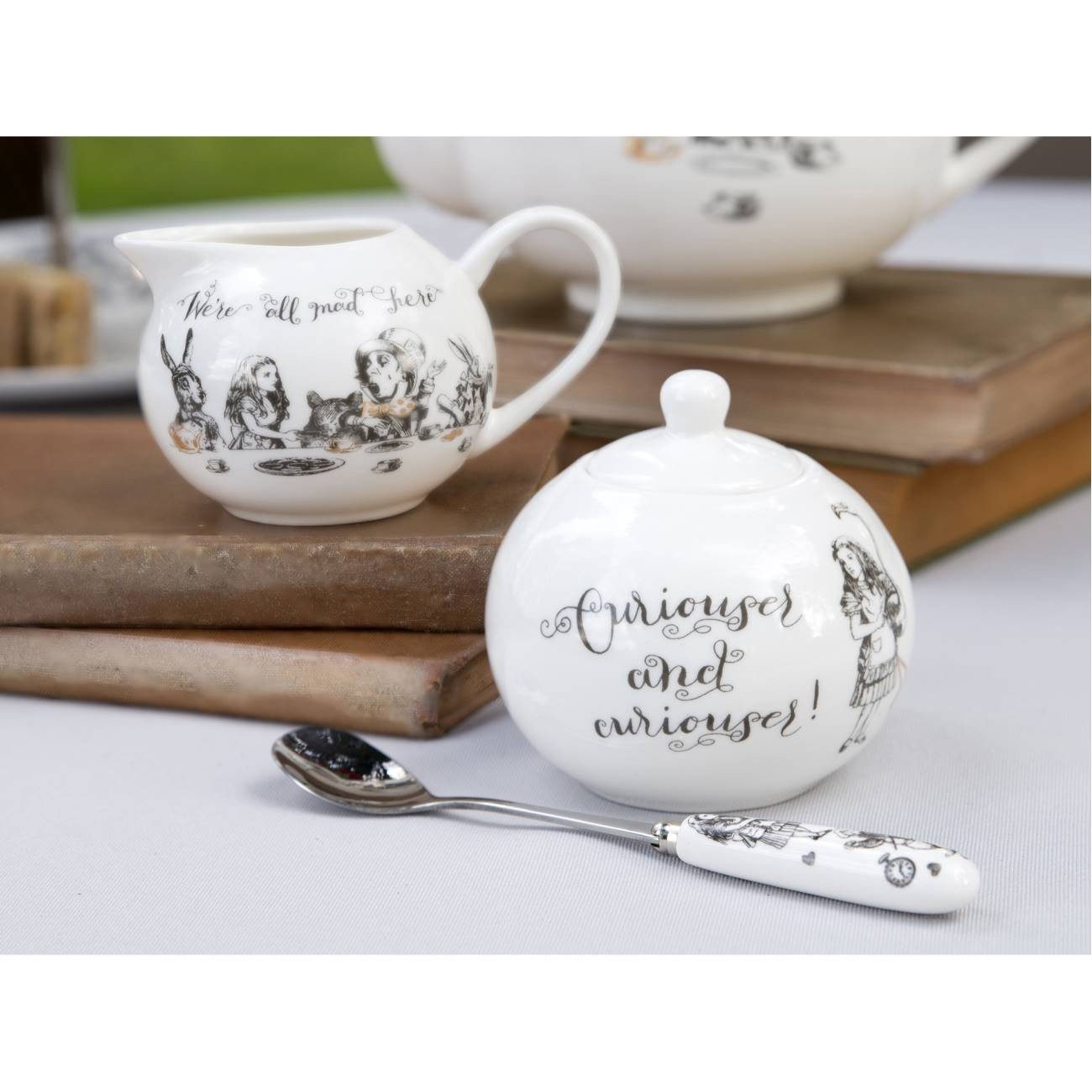 Creative Tops Zuckerdose Alice in Wonderland, Porzellan, Farbe: Mehrfarbig, Höhe: 8.5cm
