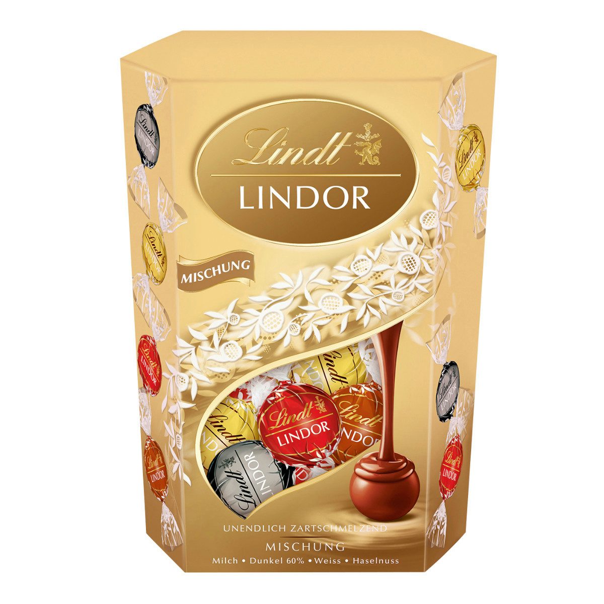 LINDT Schokolade, Lindt Lindor Cornet Mischung mit zartschmelzenden Füllungen 500g