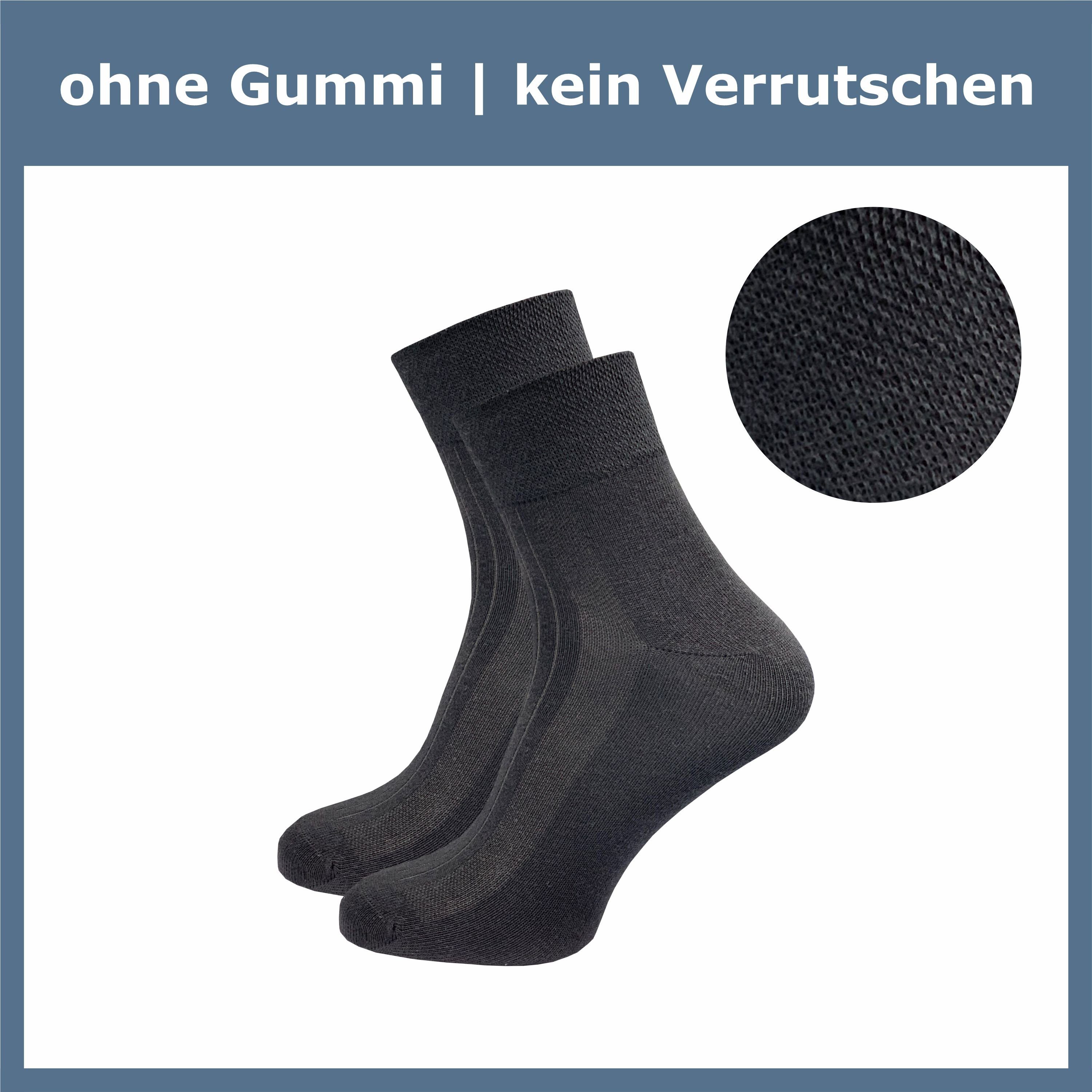GAWILO Diabetikersocken für Damen ohne Gummibund & ohne Naht - kurze Socke (6 Paar) Breiter Piquet-Strick am Komfortbund, Venensocke aus weicher Baumwolle