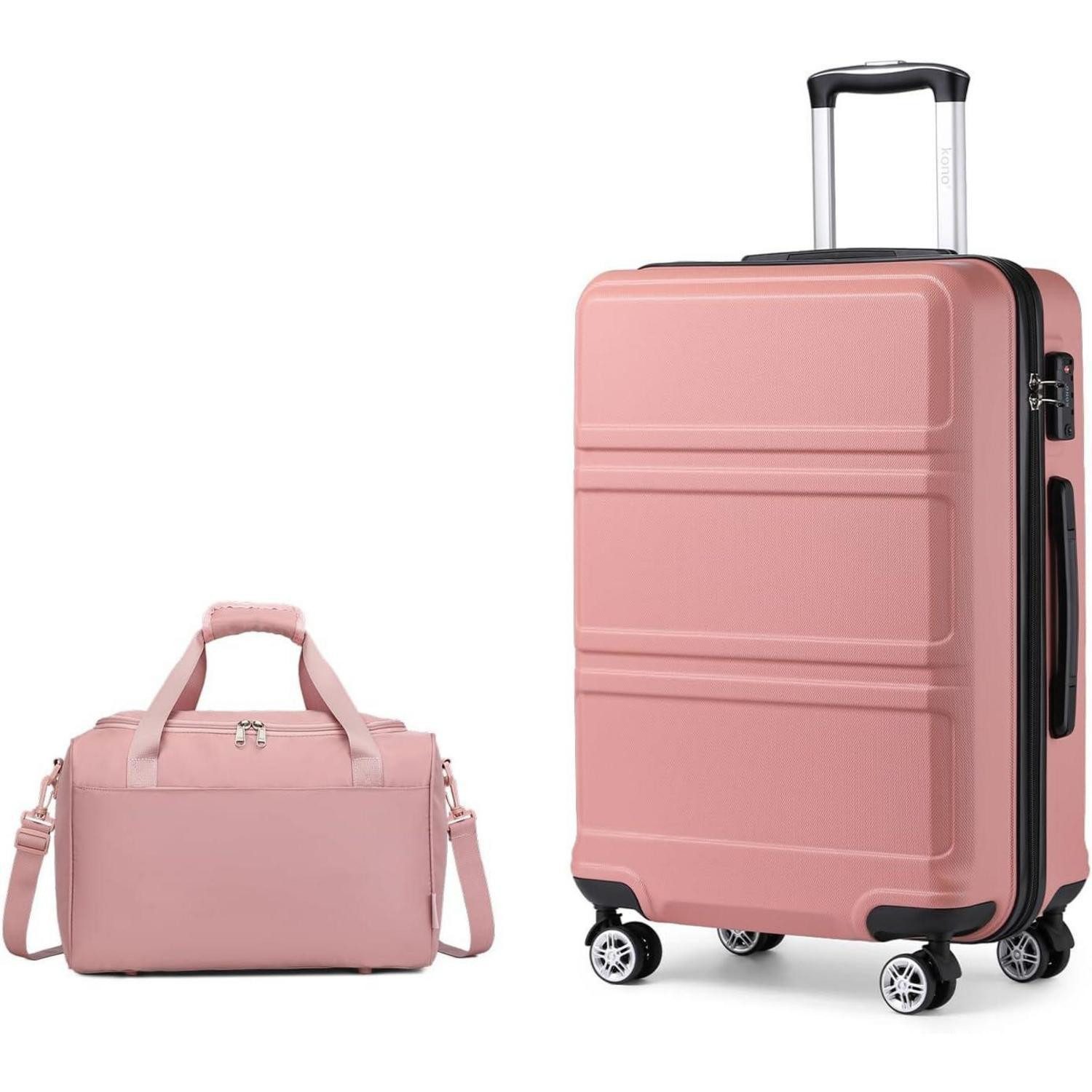 Kofferset Mittelgroß Reisekoffer Rollkoffer Set 65cm Gepäck-Sets Rosegold