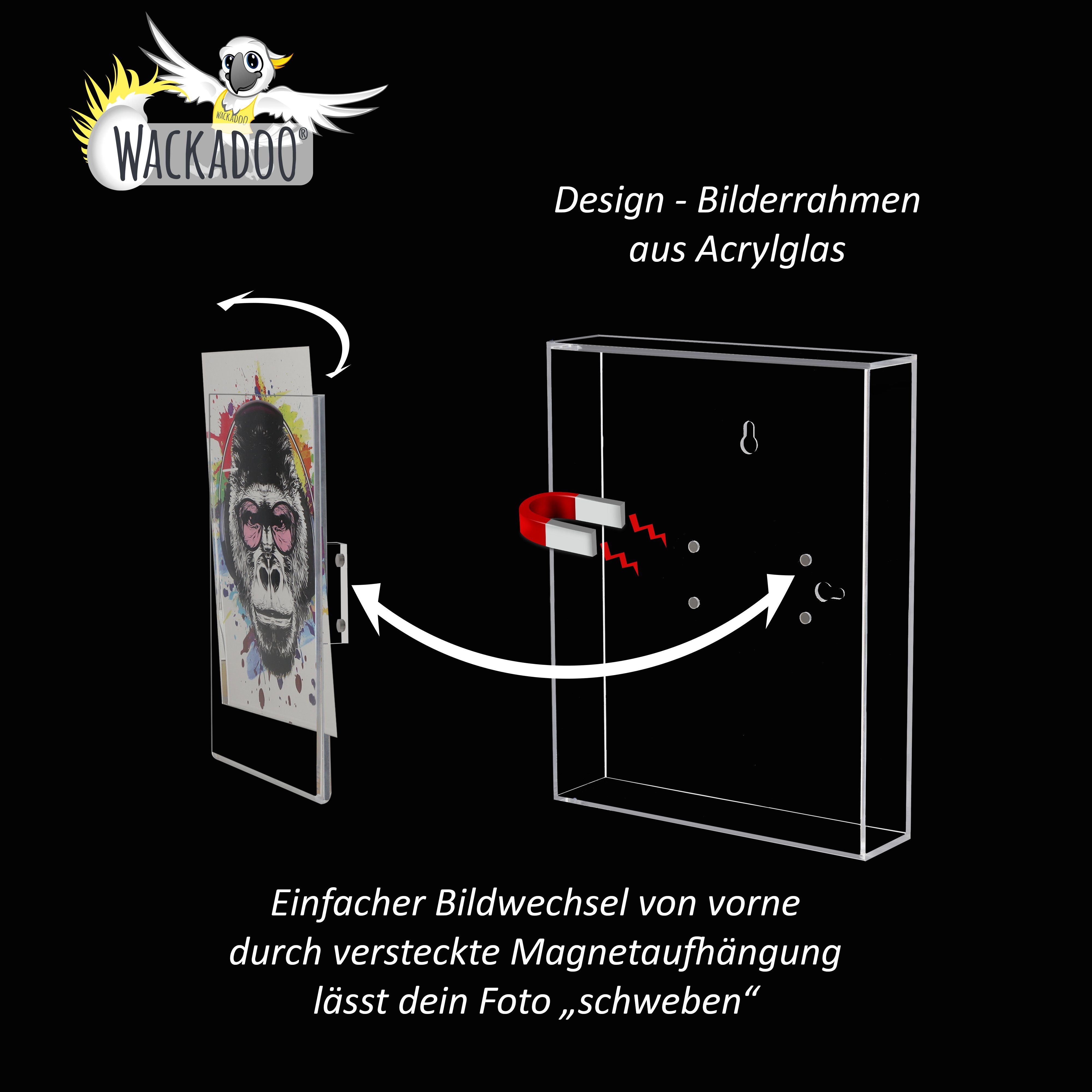 kristallklarem aus Magnetischer Wackadoo Living pure Bilderrahmen Frame Acryl, the Bildhalter