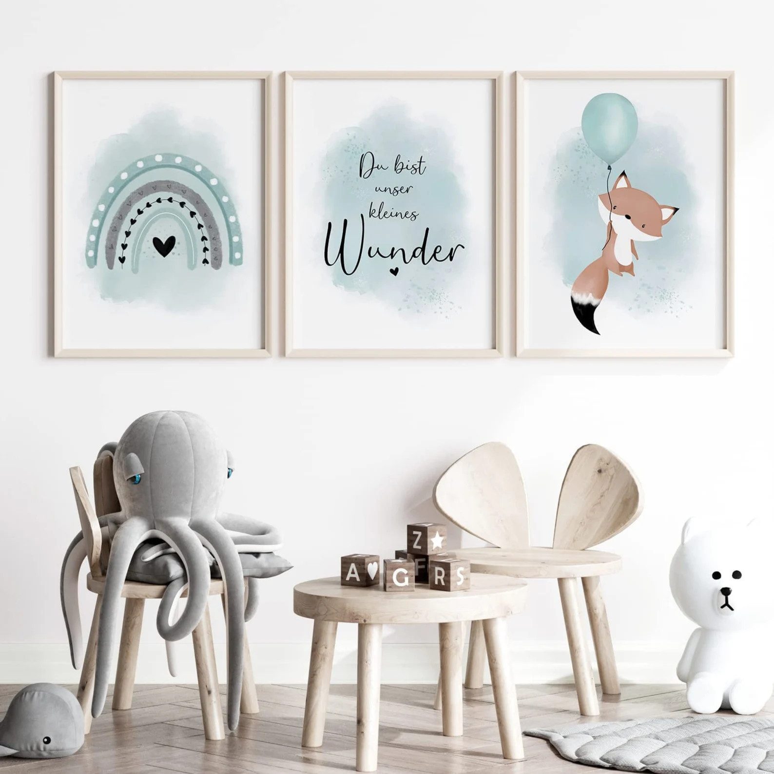 MeinBaby123® Poster Bilder Kinderzimmer, Poster Kinderzimmer Deko, Babyzimmer Deko, Spruch Wandbilder, Boho, Tiere – Bild 3 von 5
