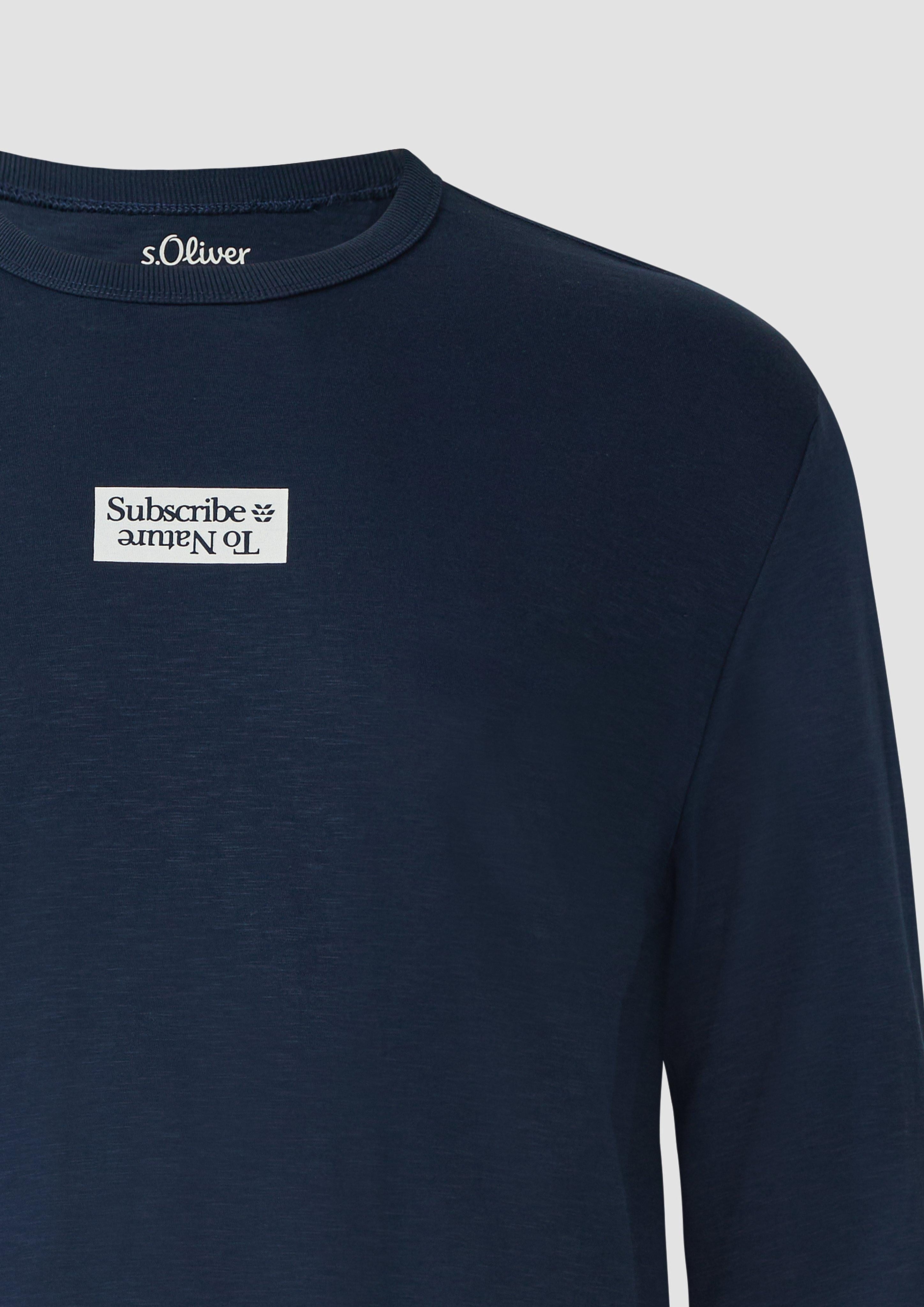 s.Oliver Langarmshirt Baumwoll-Shirt mit Frontprint günstig online kaufen