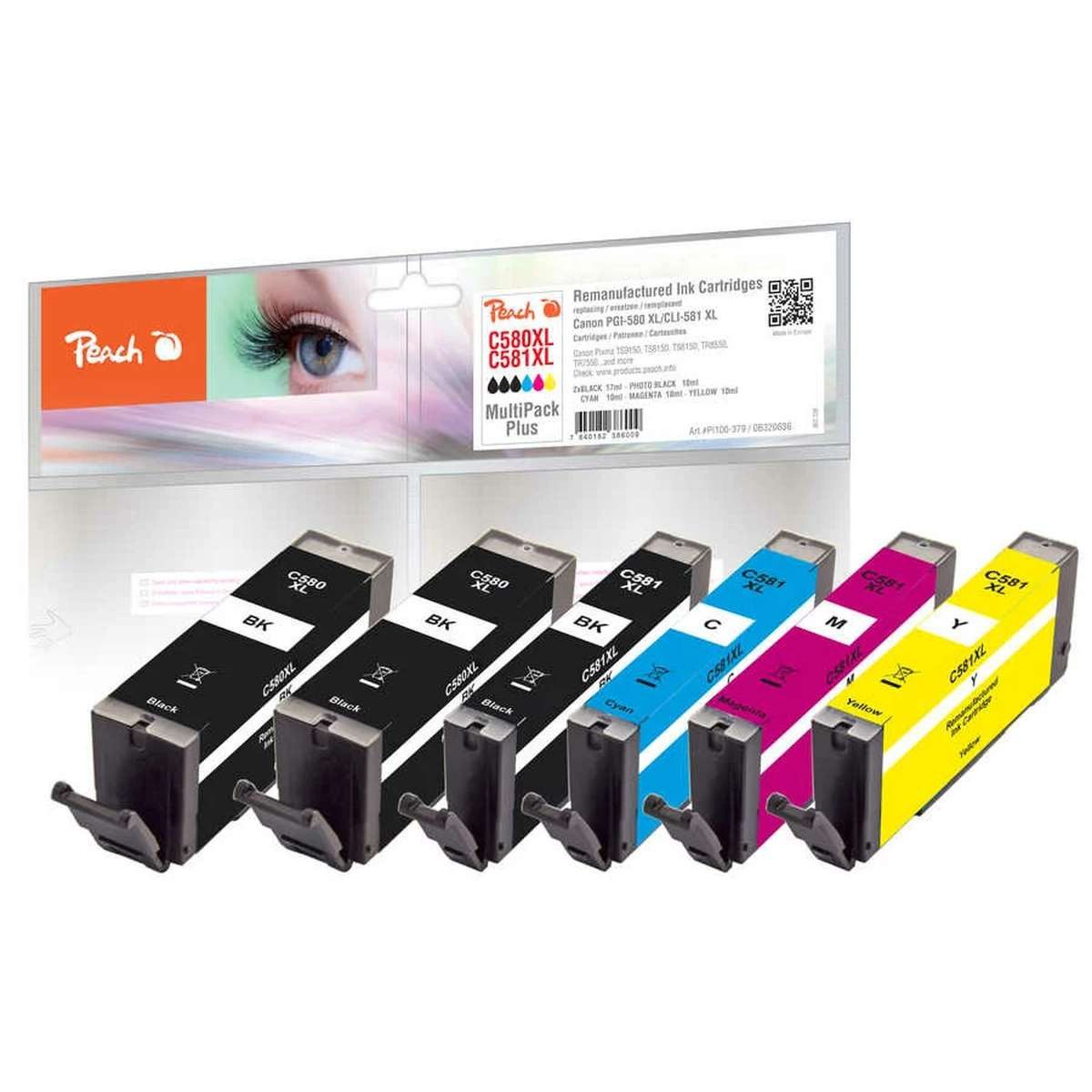 Peach PI100-379 Druckerpatrone 6 Stück(e) Kompatibel Hohe (XL) Ausbeute Tintenpatrone