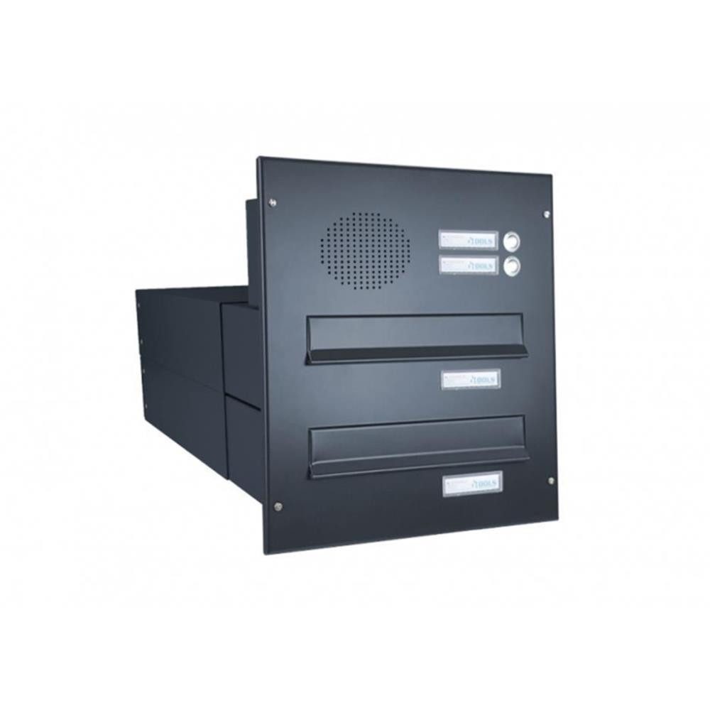 Letterbox24 Durchwurfbriefkasten BV-Serie Mauerdurchwurf Briefkastenanlage mit Sprechsieb in RAL