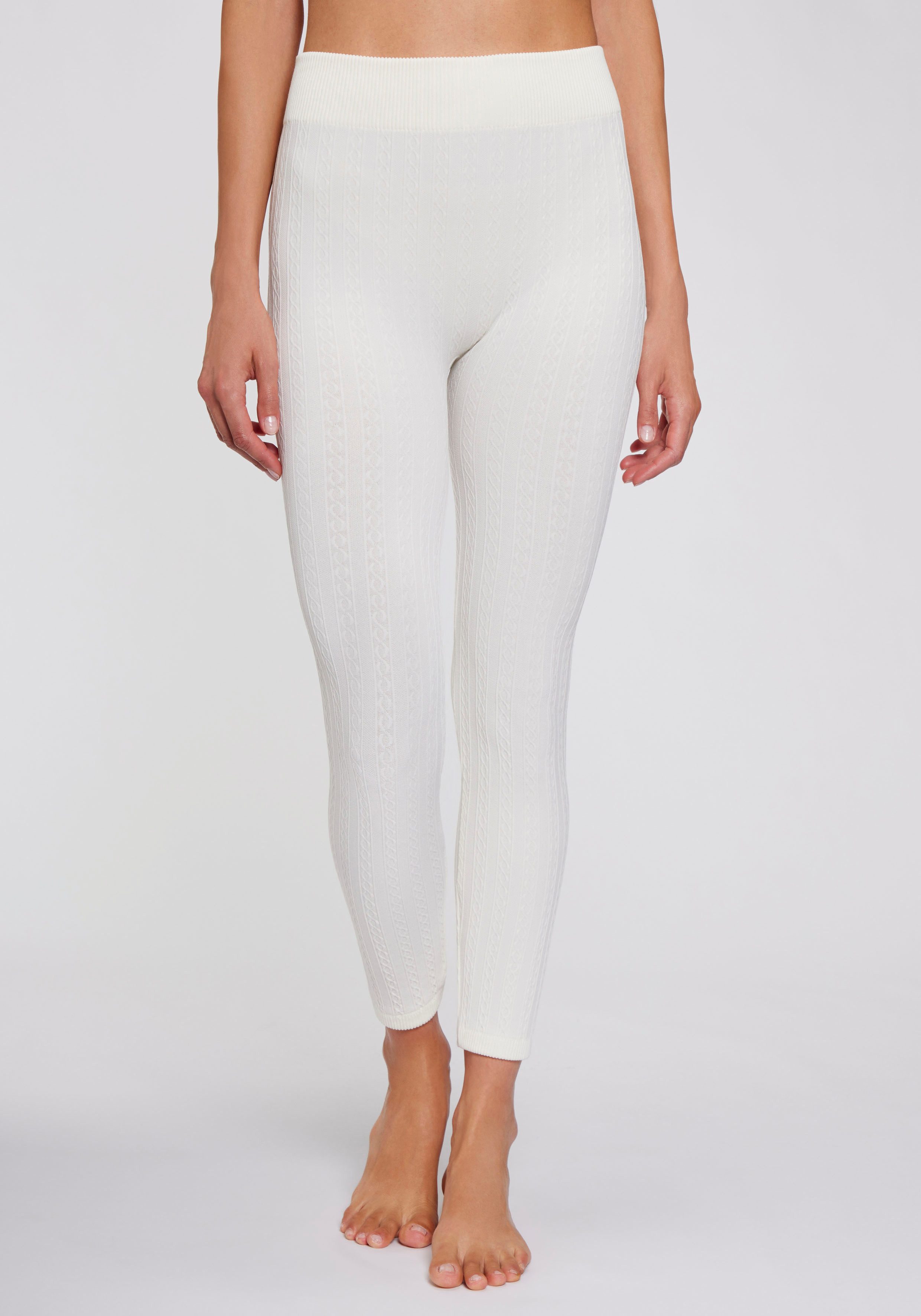 Lavana Strickstrumpfleggings mit Zopfmuster und innen weich angeraut günstig online kaufen