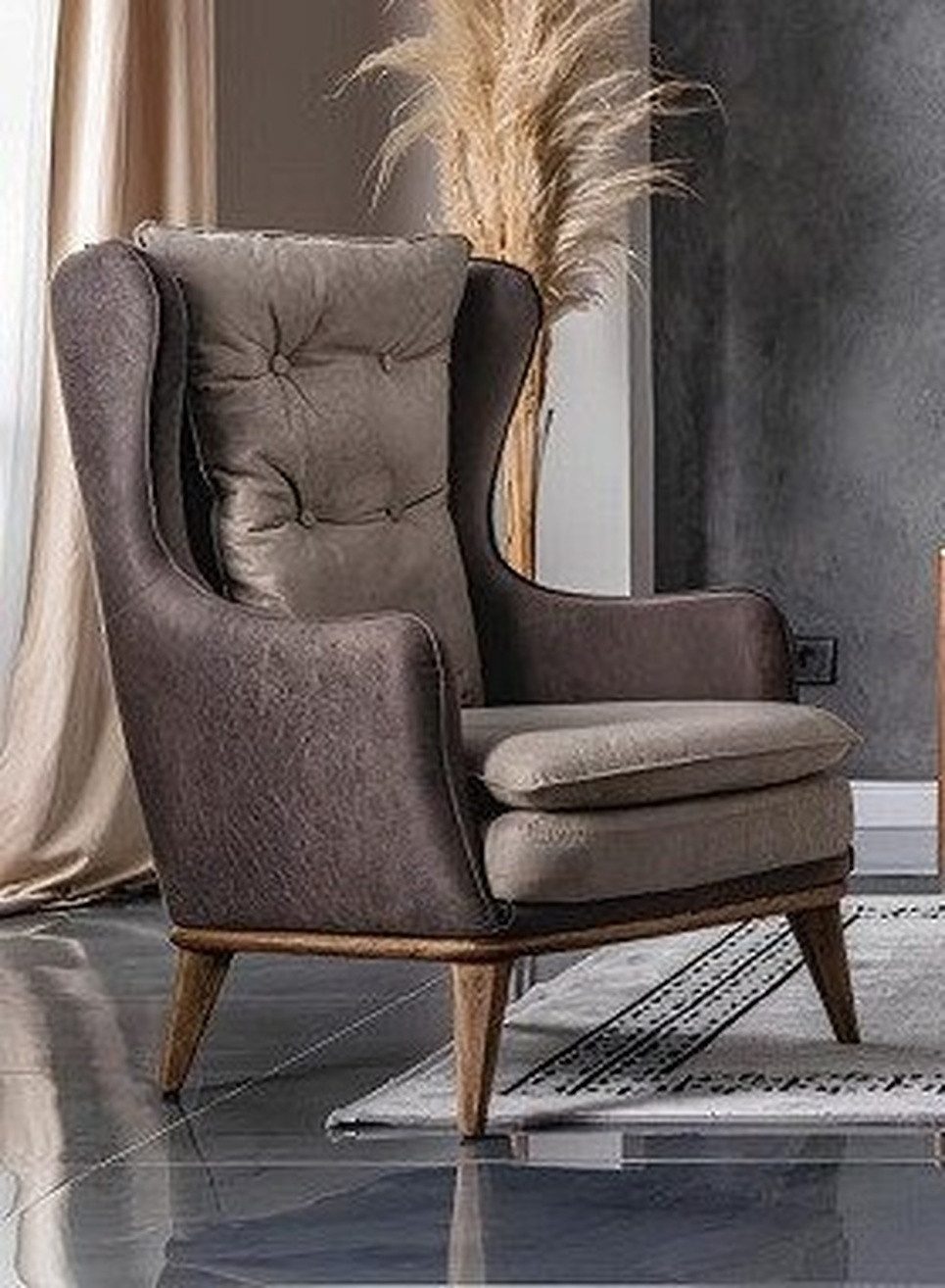 Loungesessel Luxuriöser Ohrensessel aus hochwertigem Polyester im modernen Design