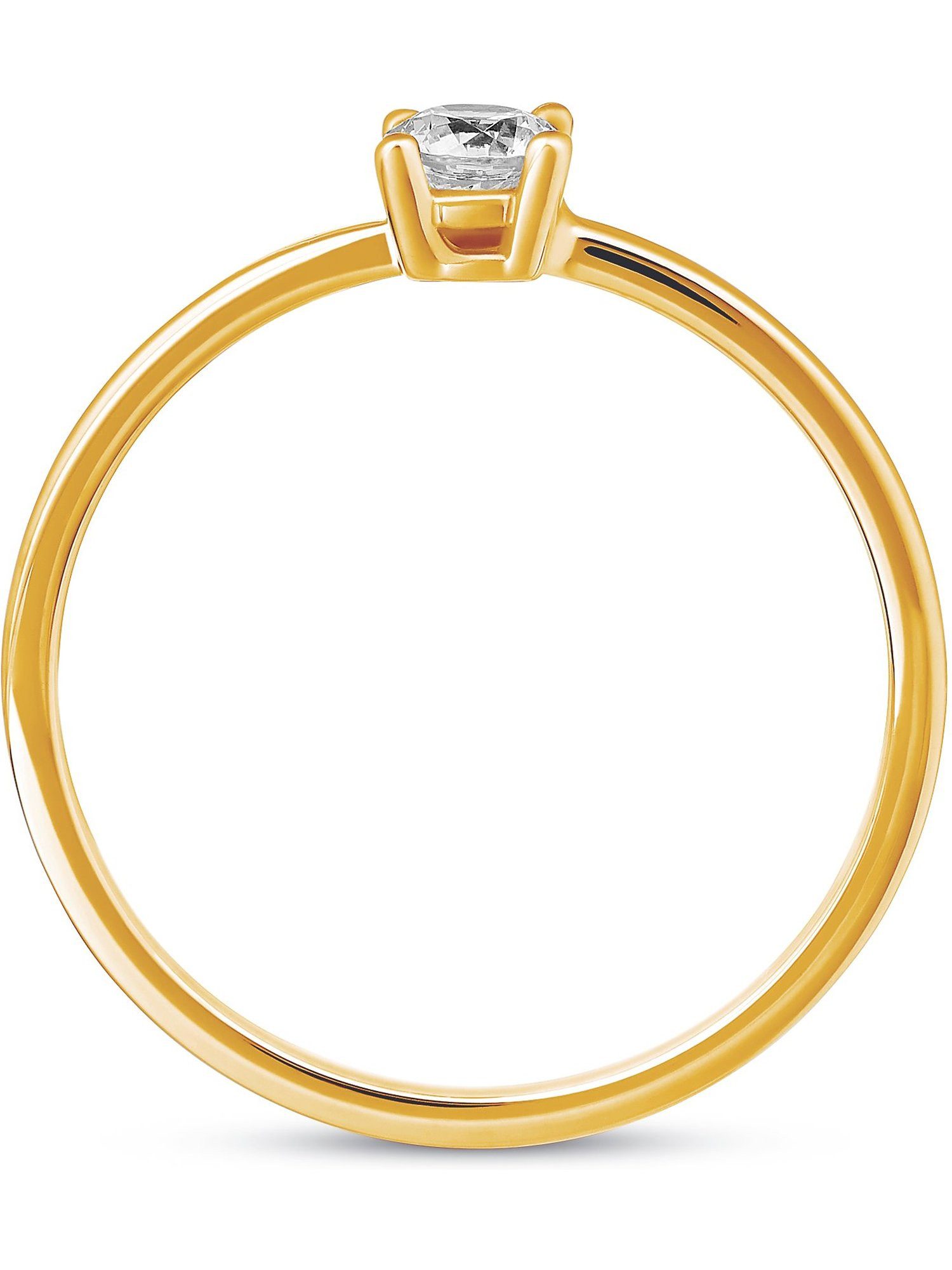 CHRIST Fingerring CHRIST Damen-Damenring 375er Gelbgold Zirkonia, Zirkonia günstig online kaufen