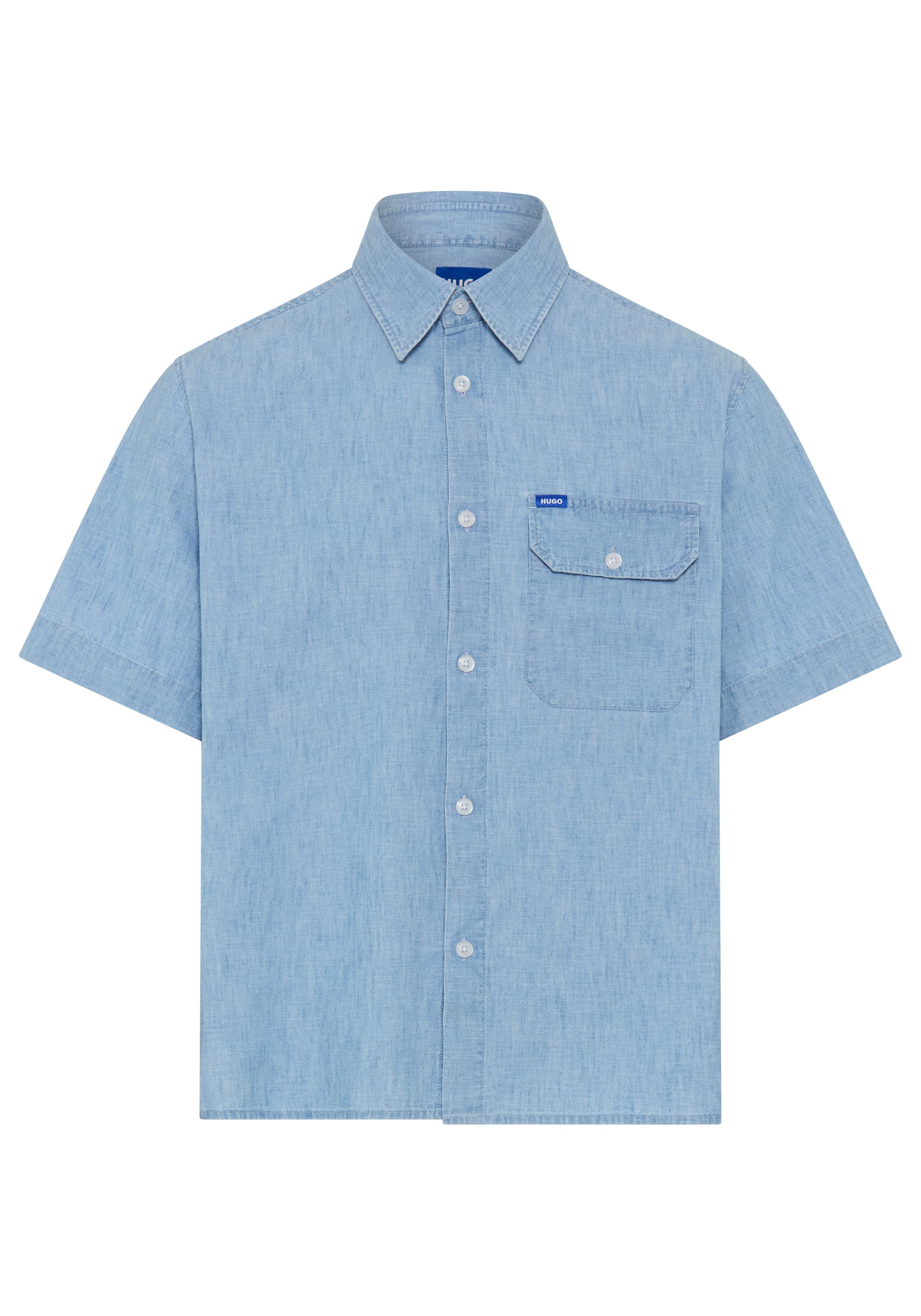 HUGO Kurzarmhemd Ebaffino Oversized Fit, reine Baumwolle