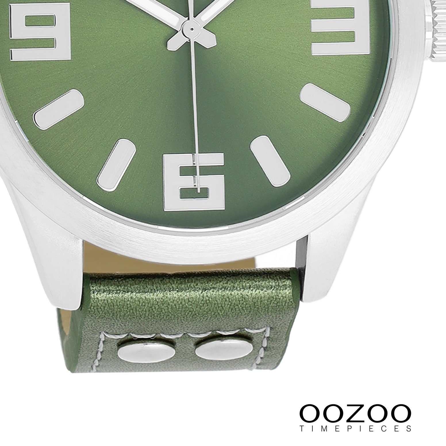 OOZOO Quarzuhr Oozoo Damen Armbanduhr Timepieces Analog, (Analoguhr), Damenuhr rund, extra groß (ca. 46mm) Lederarmband, Fashion-Style