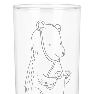 Mr. & Mrs. Panda Glas 400 ml Bär Arzt - Transparent - Geschenk, Glas mit Gravur, Doktor, Gl, Premium Glas, Magische Gravur
