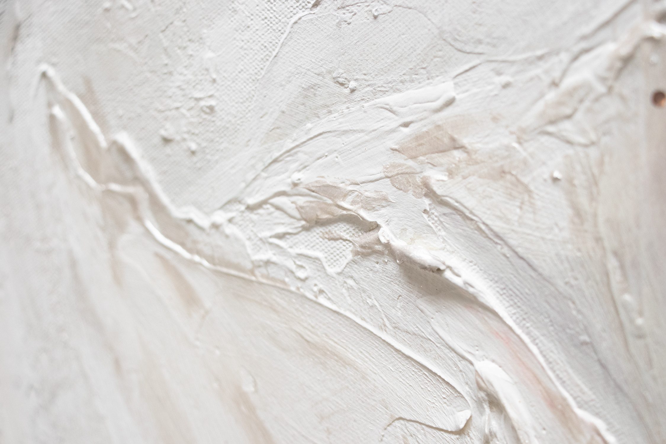 YS-Art Gemälde Zärtlichkeit, Blumen, Zarte Blumen Leinwand Bild Handgemalt in Beige