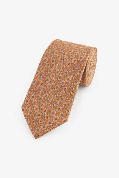 Next Krawatte Leinen-Krawatte mit Design (1-St)