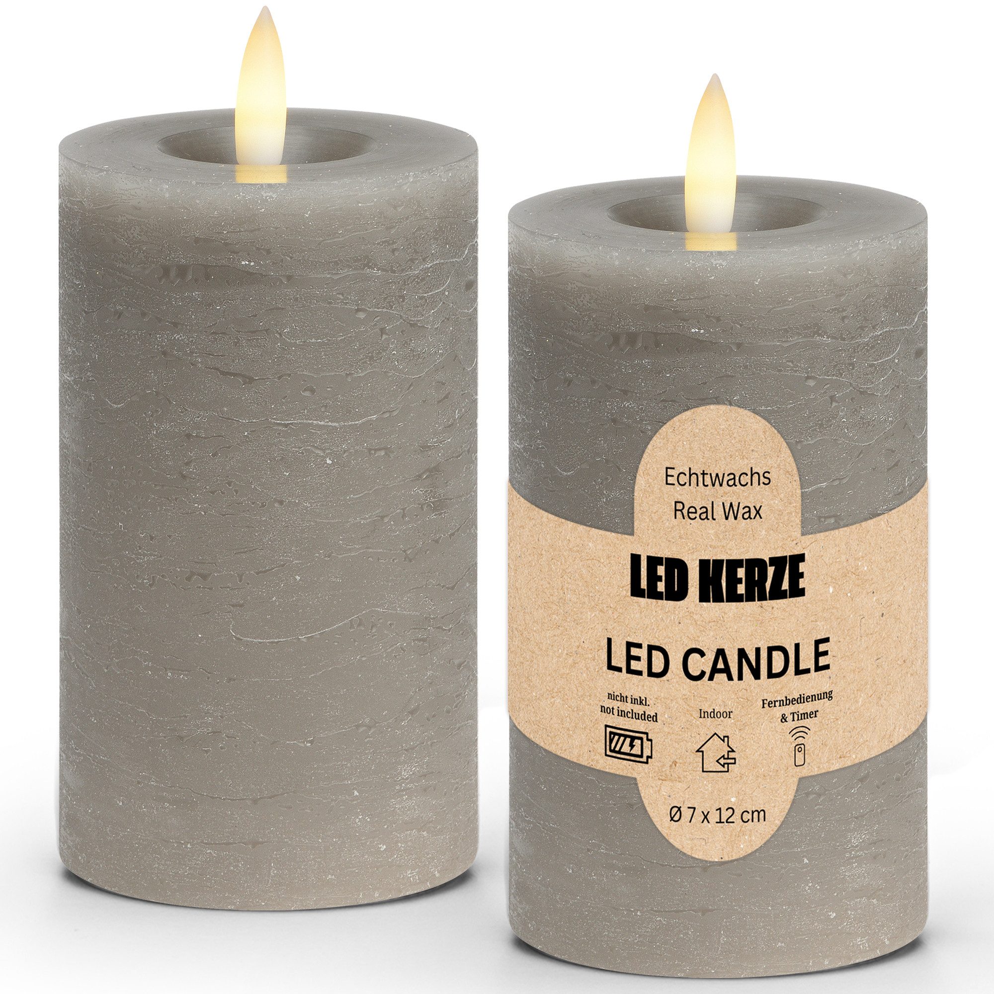 matches21 HOME & HOBBY LED-Kerze LED Stumpenkerzen Set Wachs, Flackernde Fl günstig online kaufen