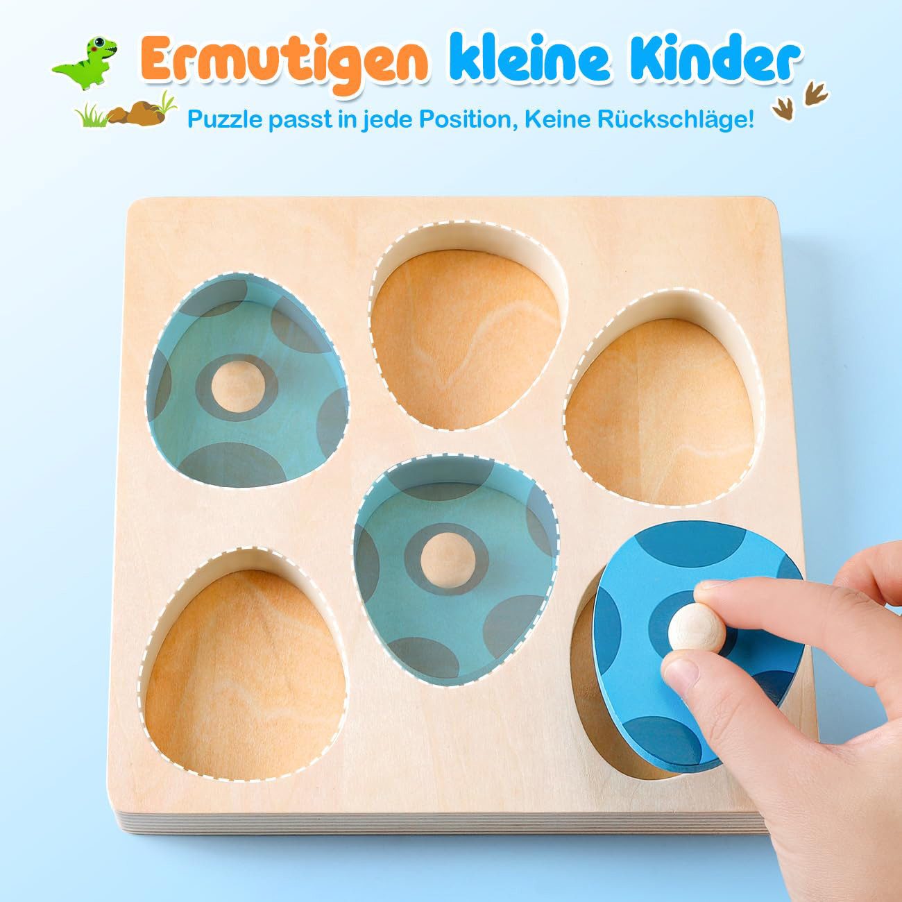 CLTYQ Lernspielzeug Holzspielzeug Holzpuzzle Dino Eier Montessori Spielzeug günstig online kaufen